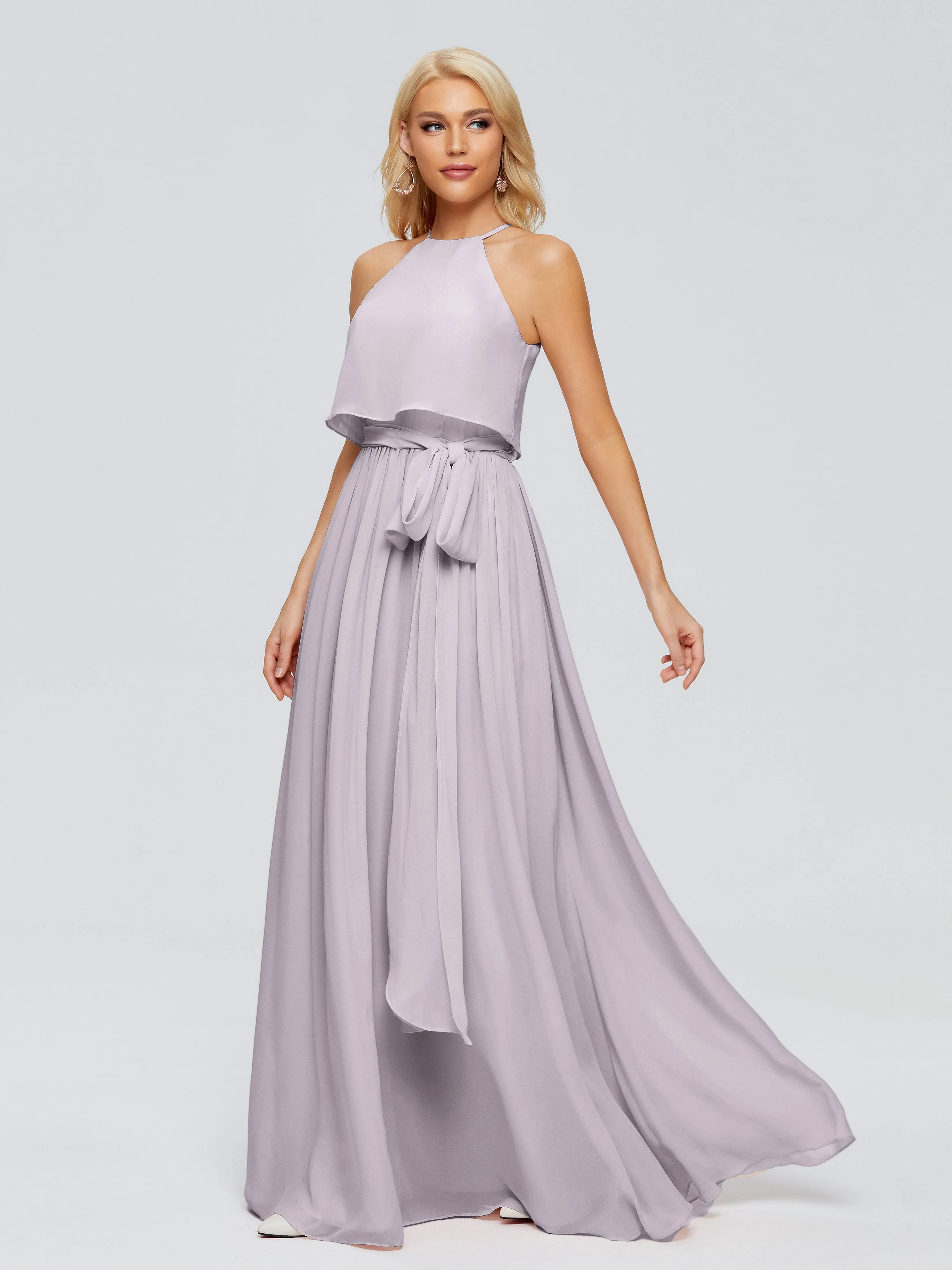 Nadey Casual Halter Chiffon Bridesmaid Dresses