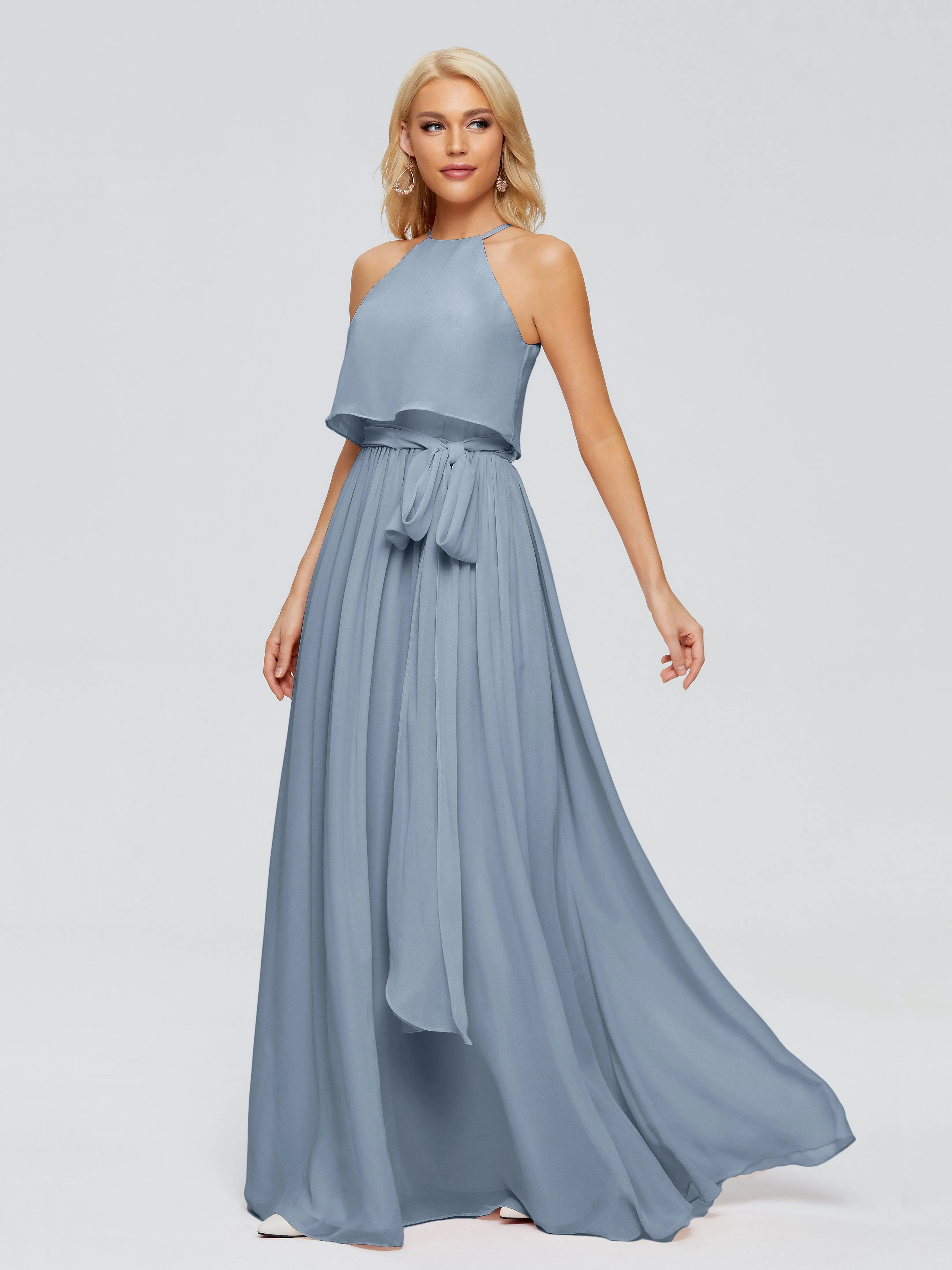 Nadey Casual Halter Chiffon Bridesmaid Dresses