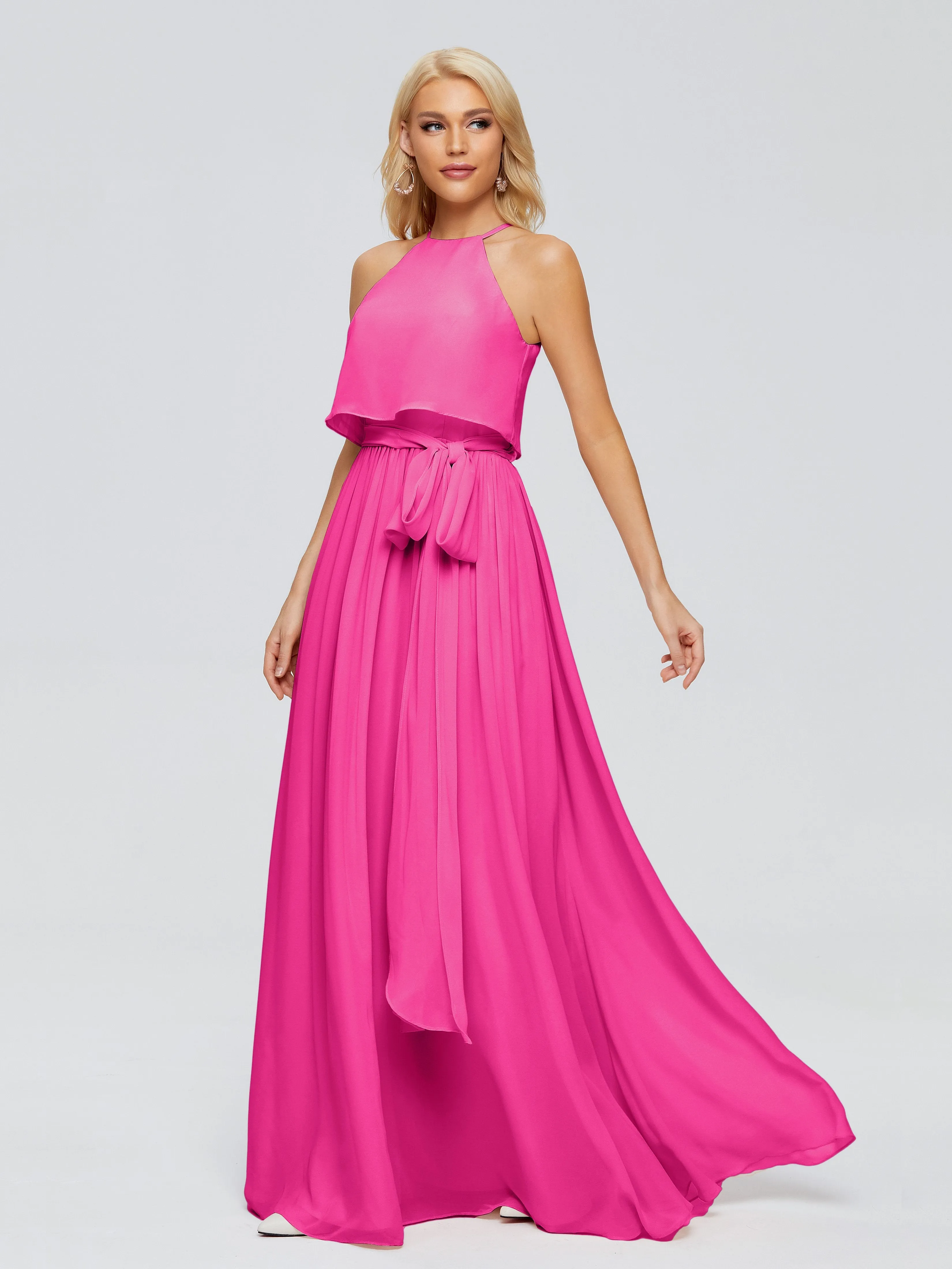 Nadey Casual Halter Chiffon Bridesmaid Dresses