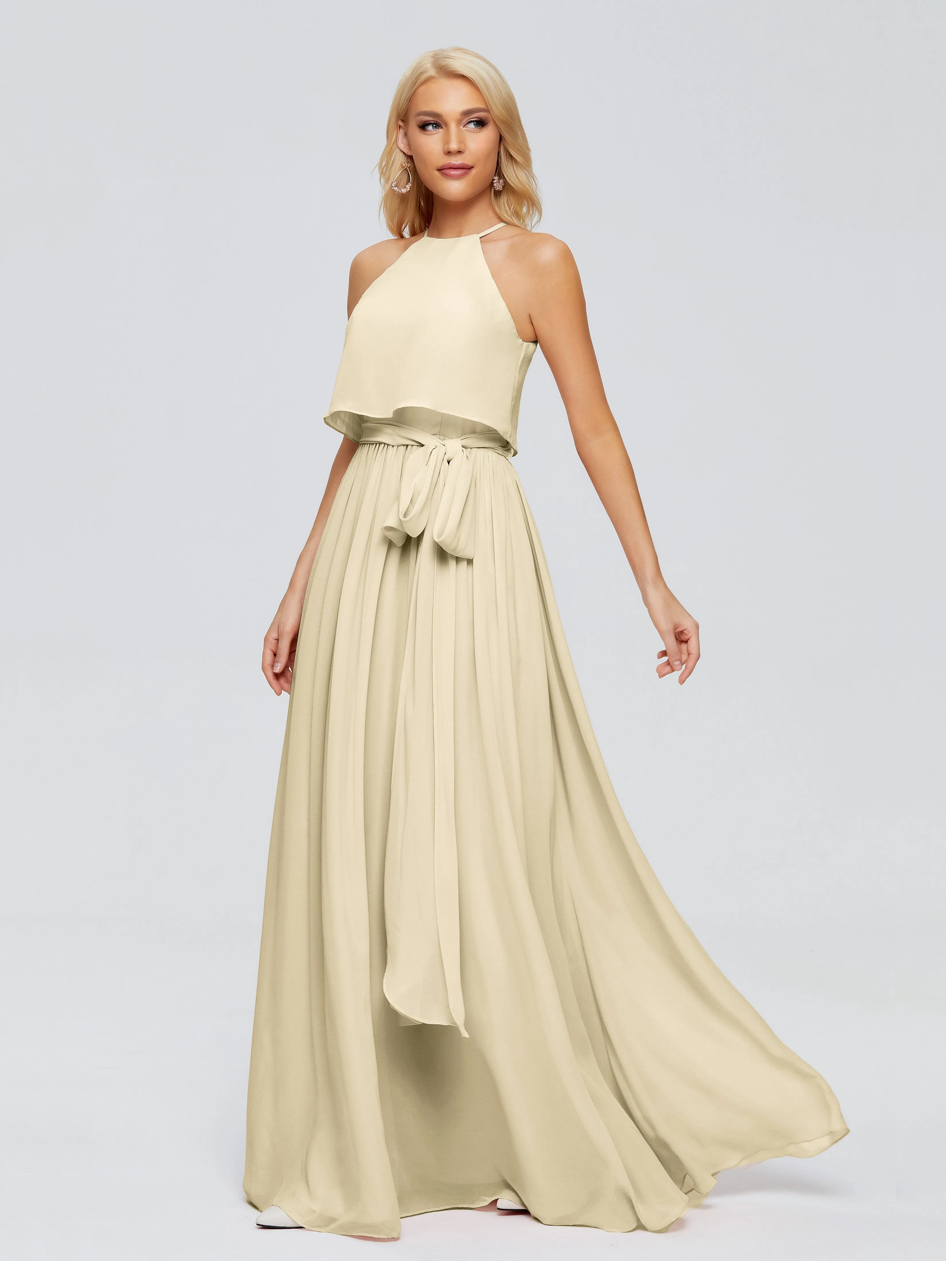 Nadey Casual Halter Chiffon Bridesmaid Dresses