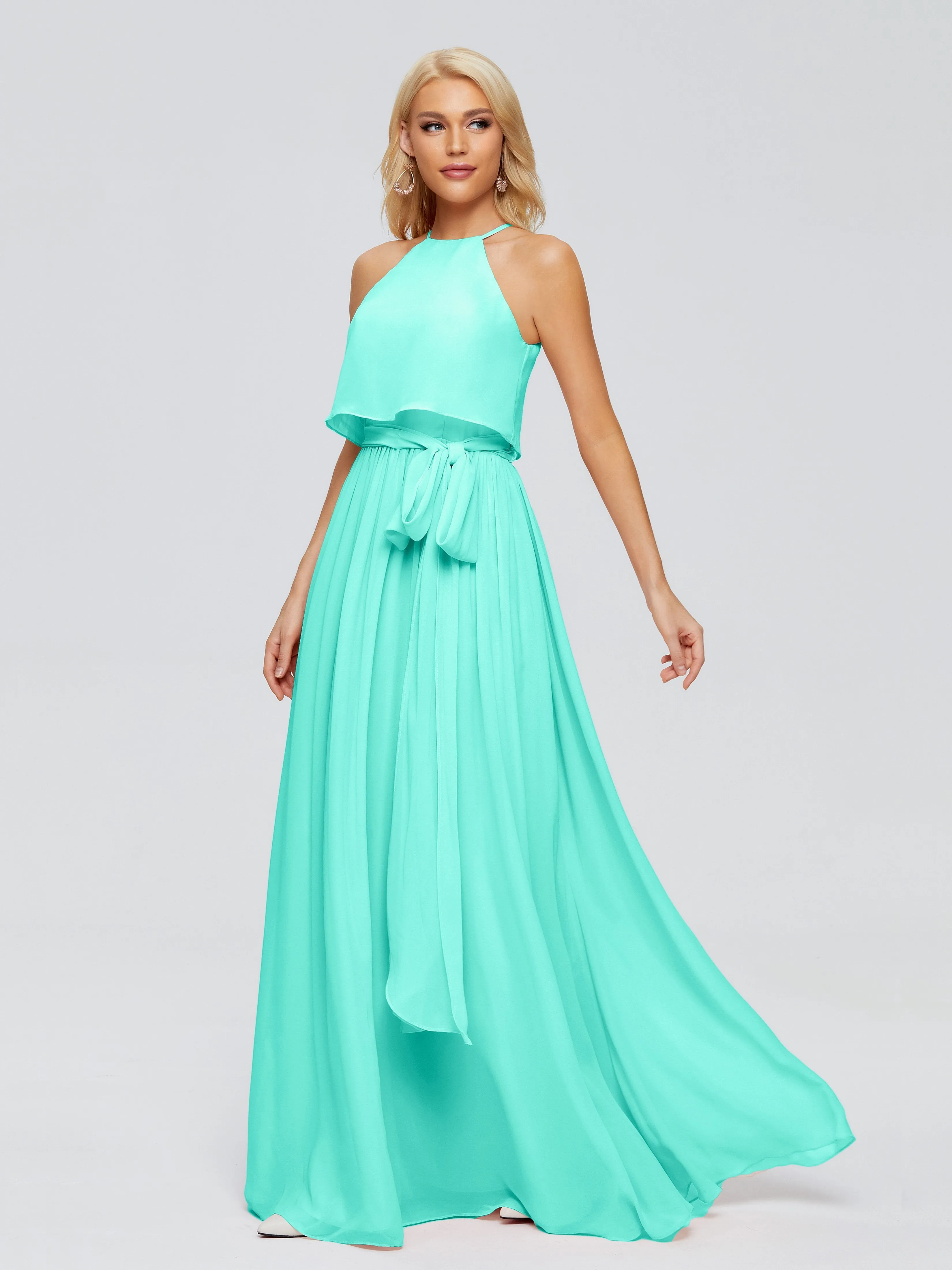 Nadey Casual Halter Chiffon Bridesmaid Dresses