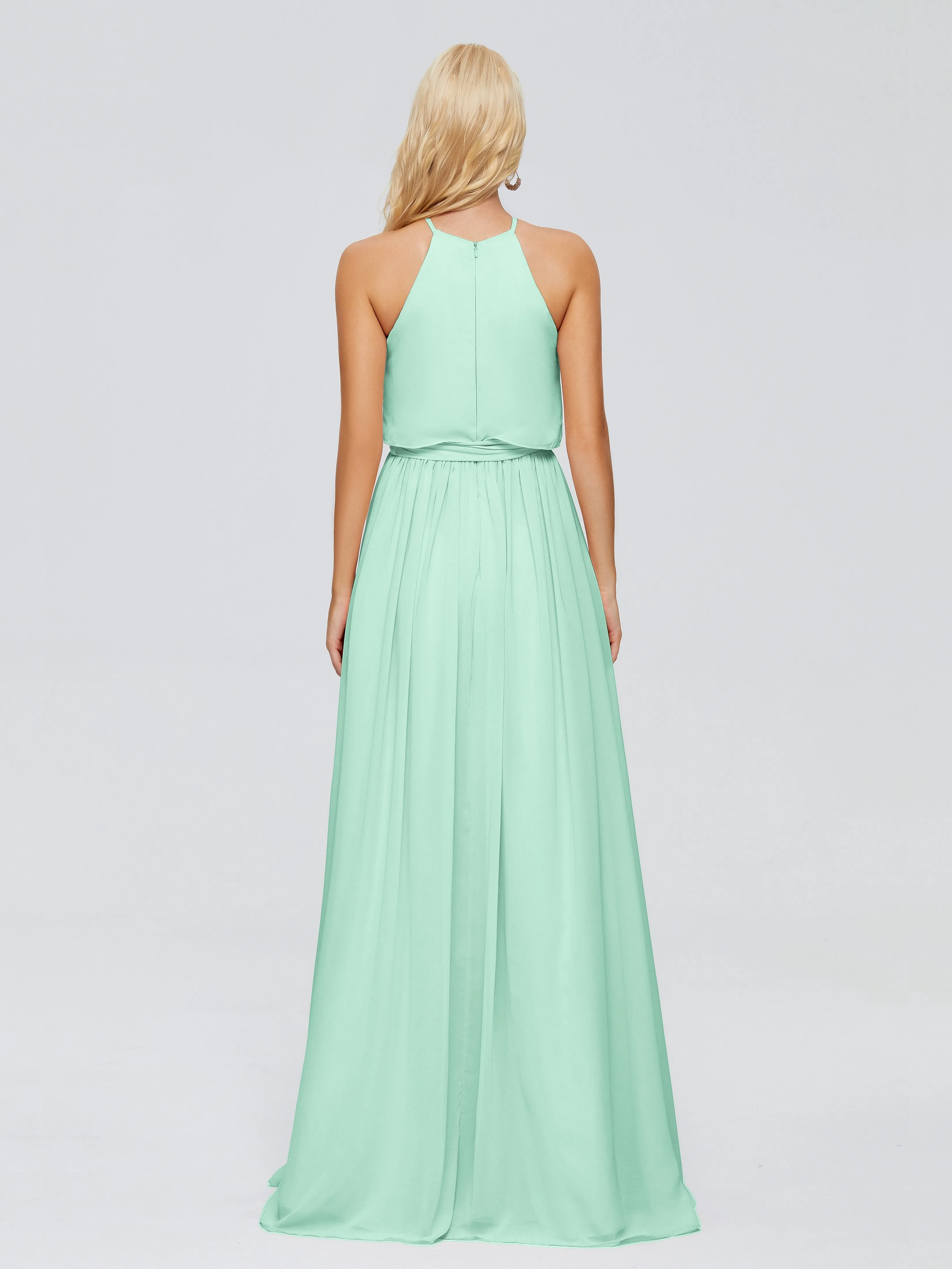 Nadey Casual Halter Chiffon Bridesmaid Dresses