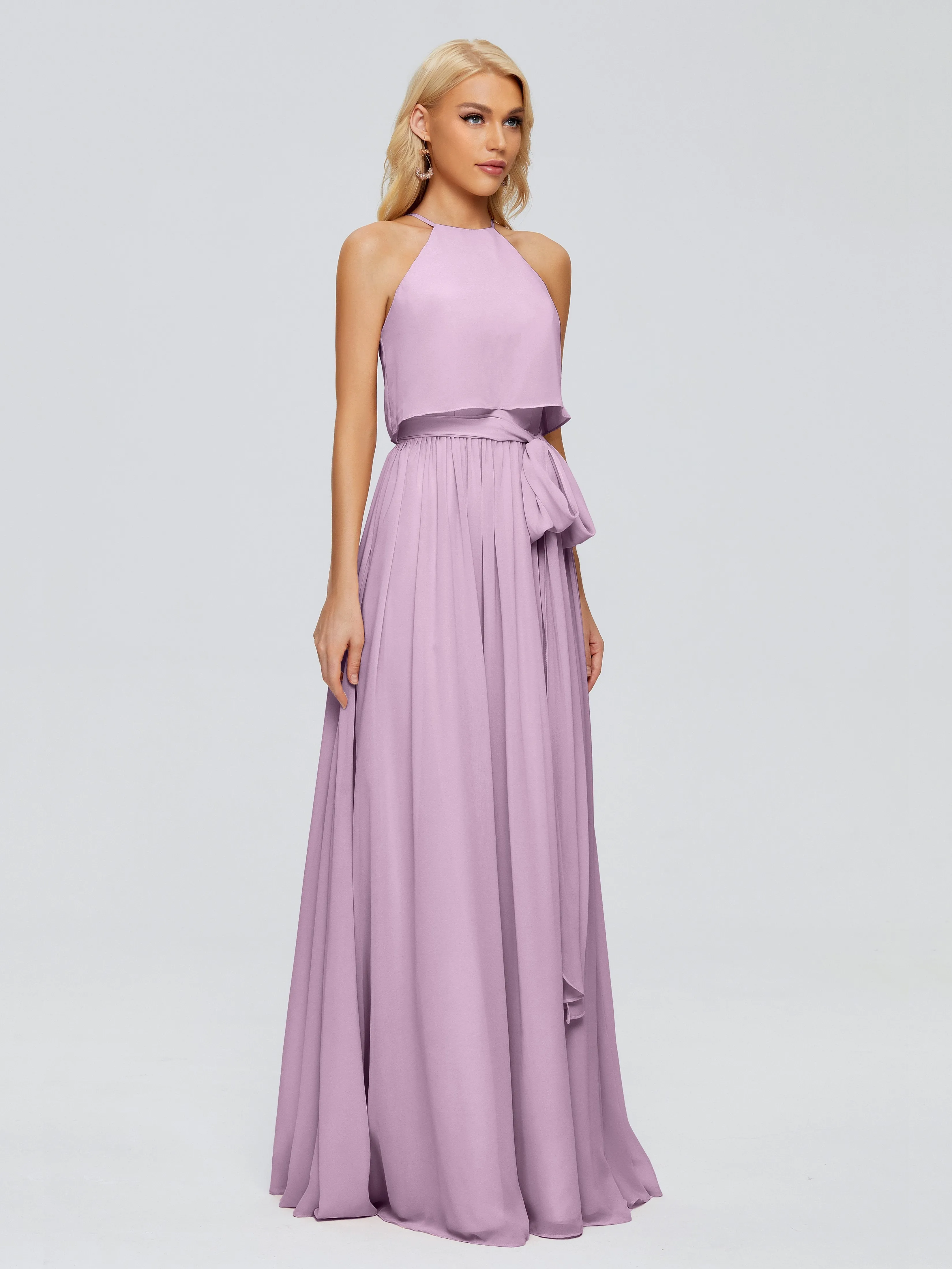 Nadey Casual Halter Chiffon Bridesmaid Dresses