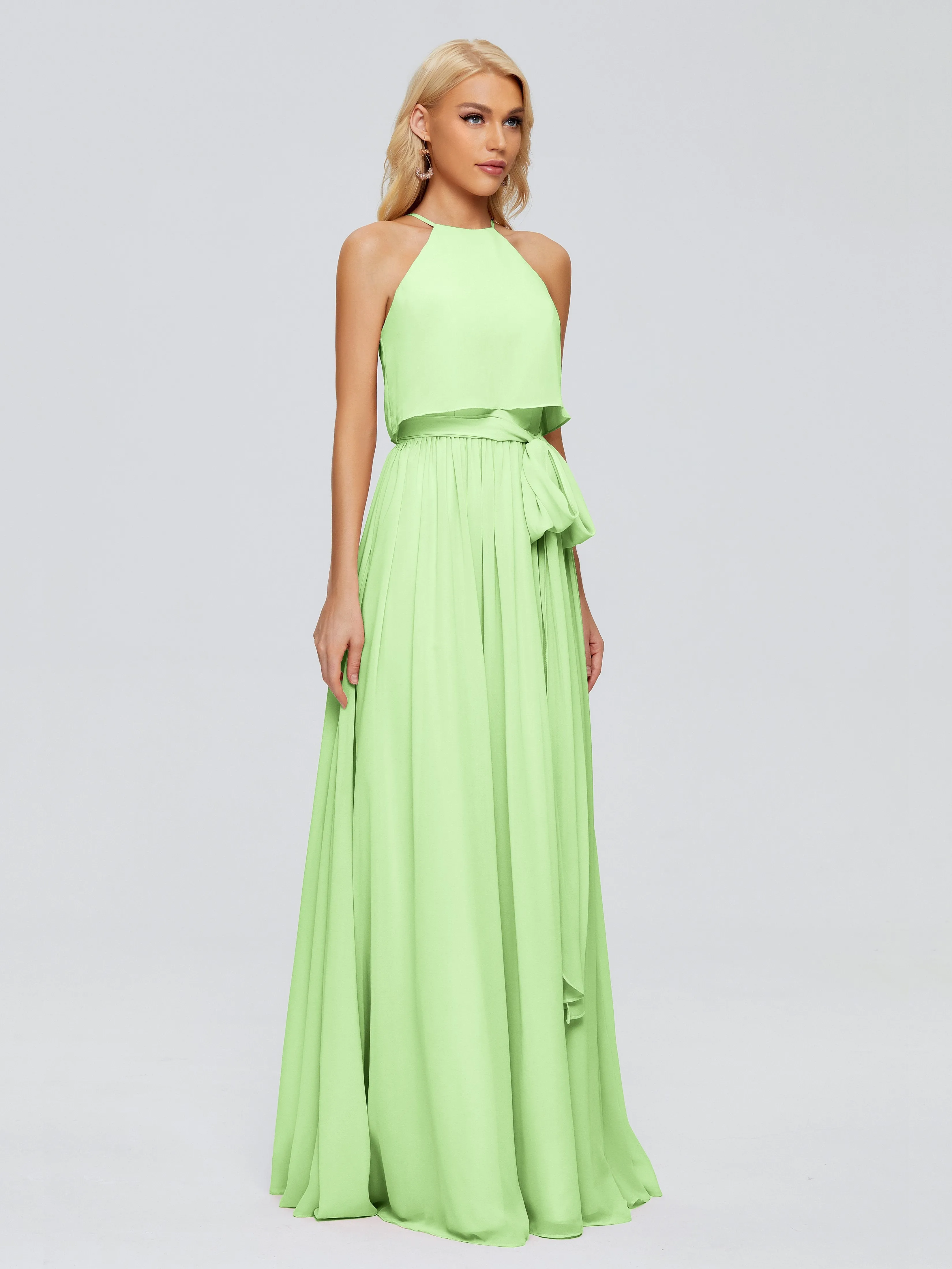 Nadey Casual Halter Chiffon Bridesmaid Dresses