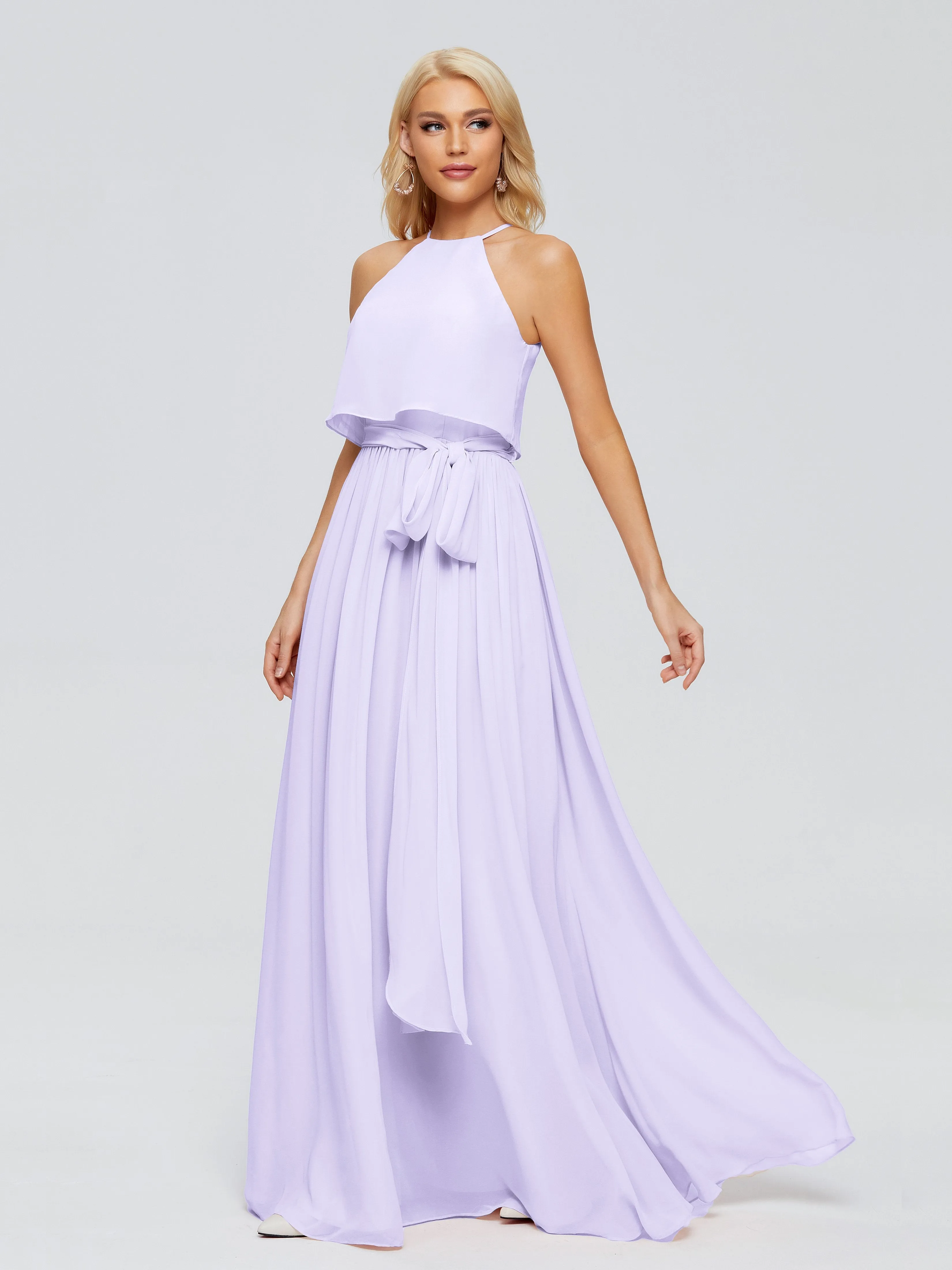 Nadey Casual Halter Chiffon Bridesmaid Dresses