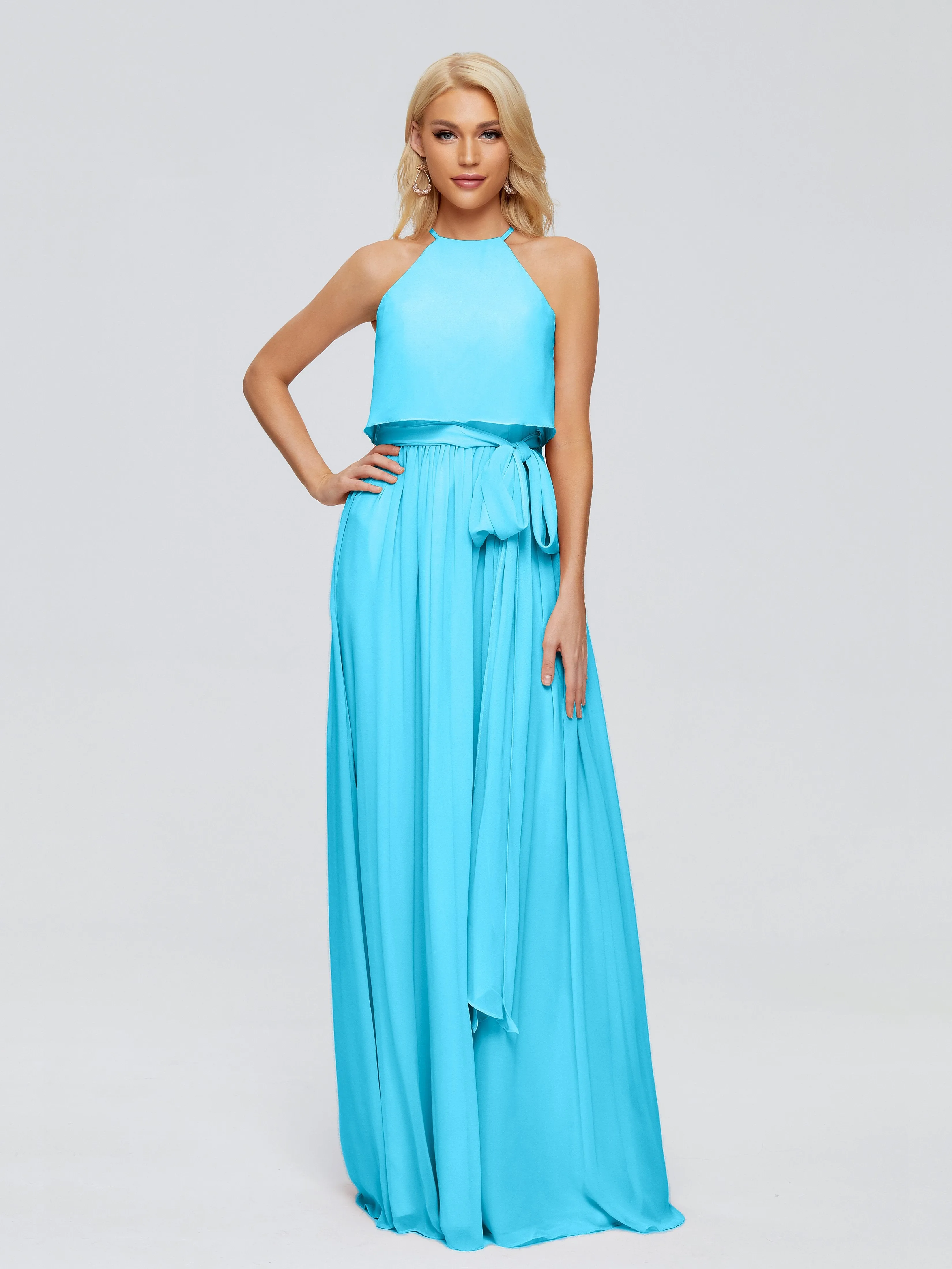 Nadey Casual Halter Chiffon Bridesmaid Dresses