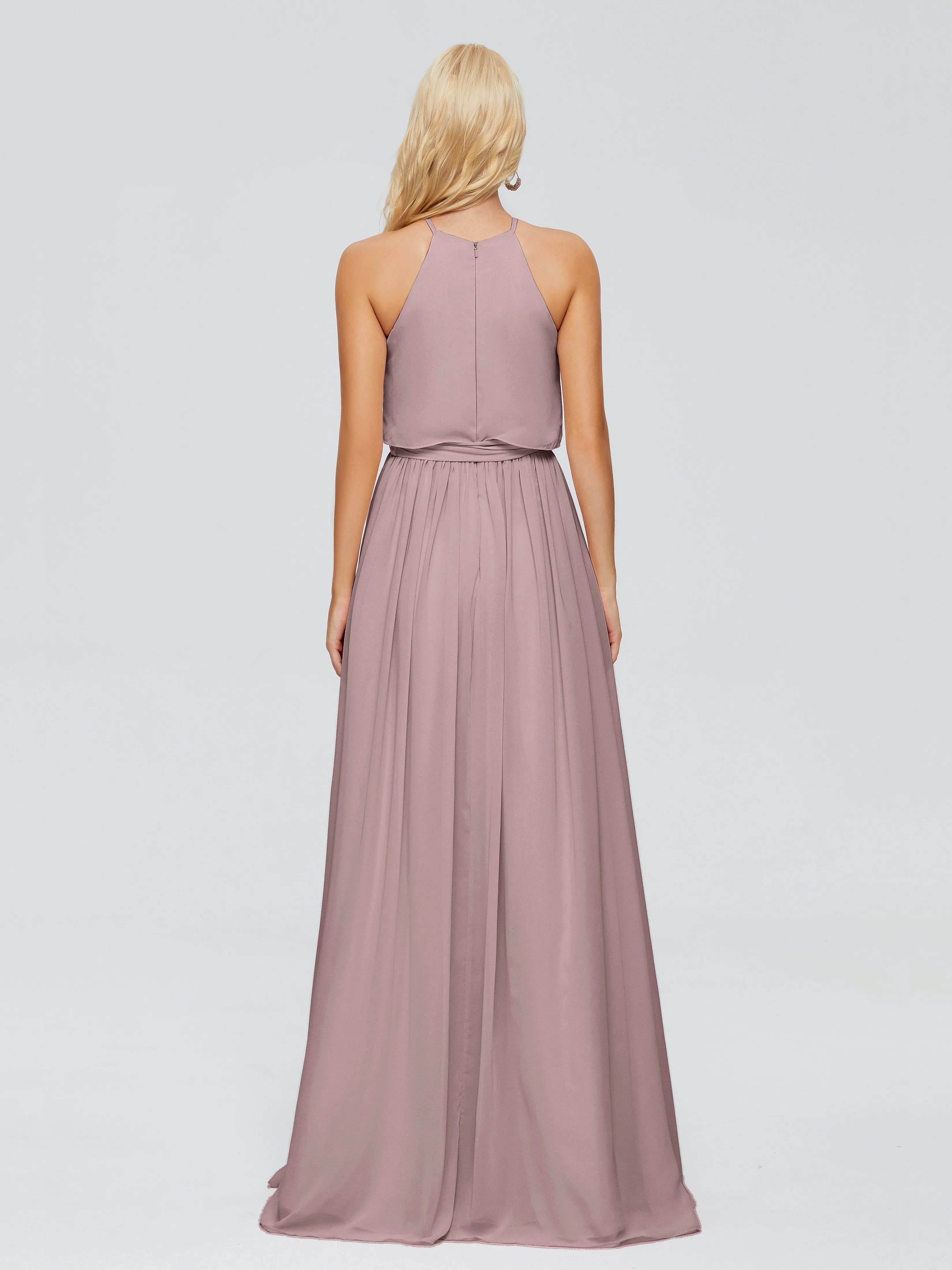 Nadey Casual Halter Chiffon Bridesmaid Dresses