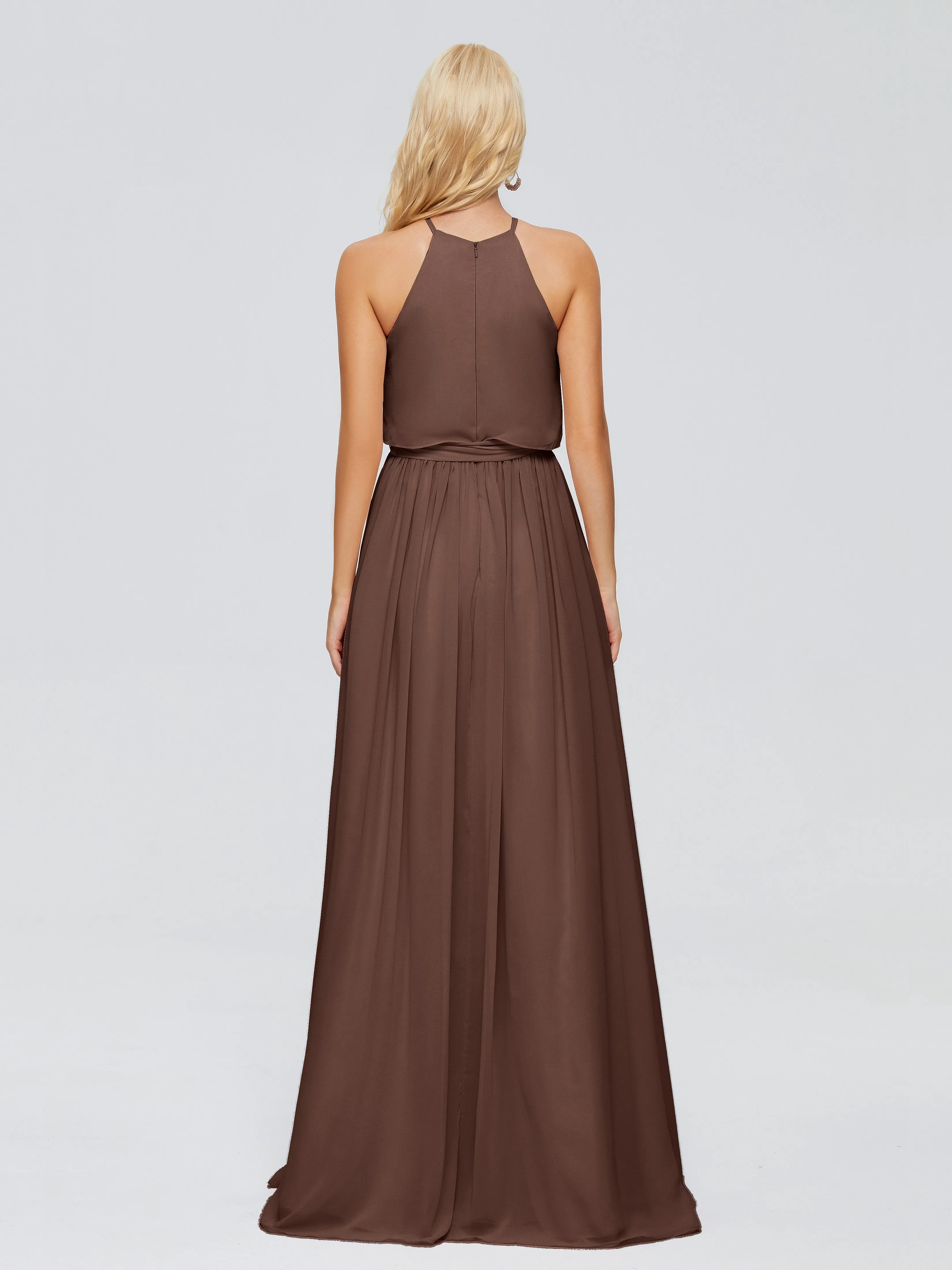 Nadey Casual Halter Chiffon Bridesmaid Dresses