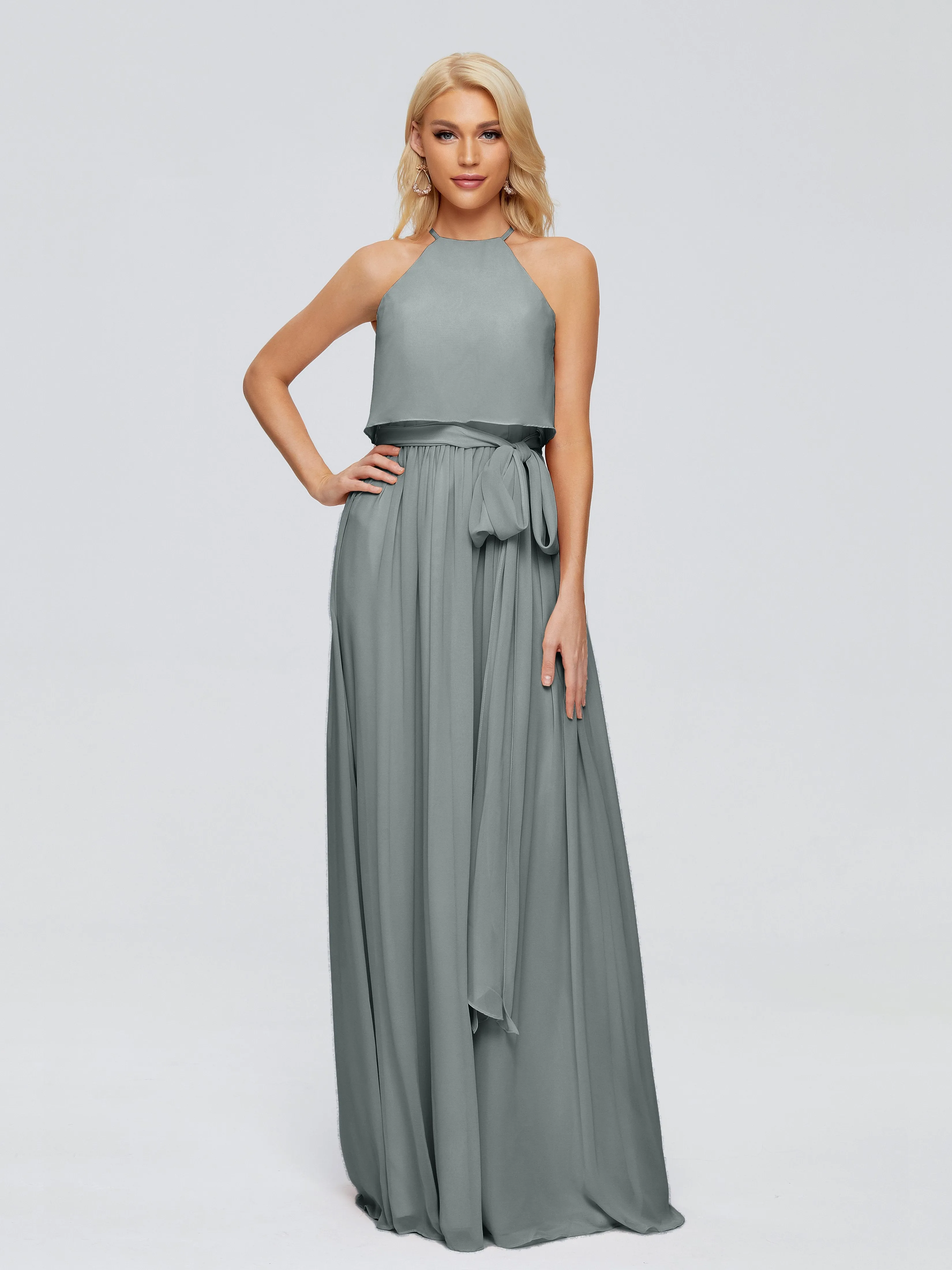 Nadey Casual Halter Chiffon Bridesmaid Dresses