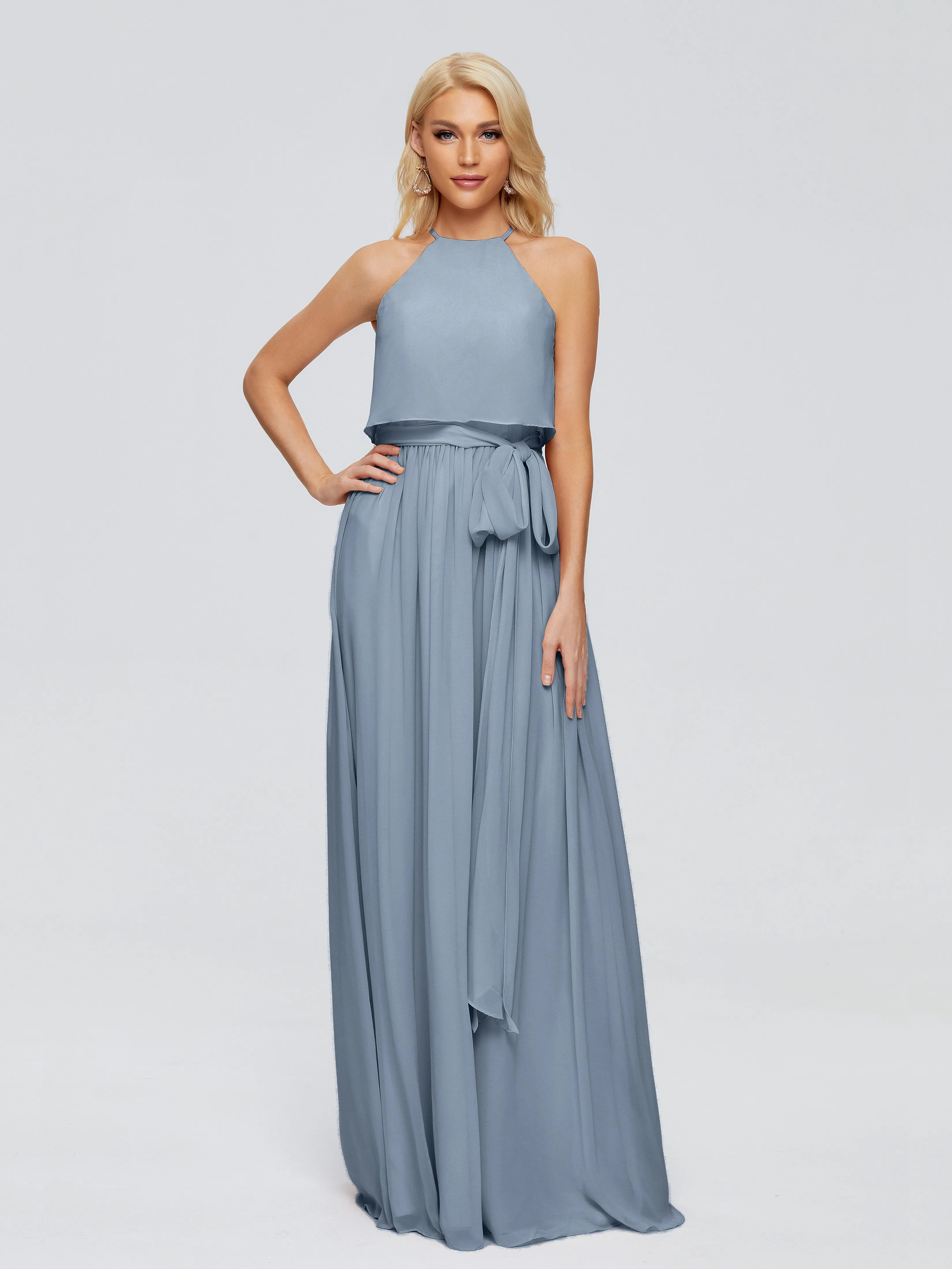 Nadey Casual Halter Chiffon Bridesmaid Dresses