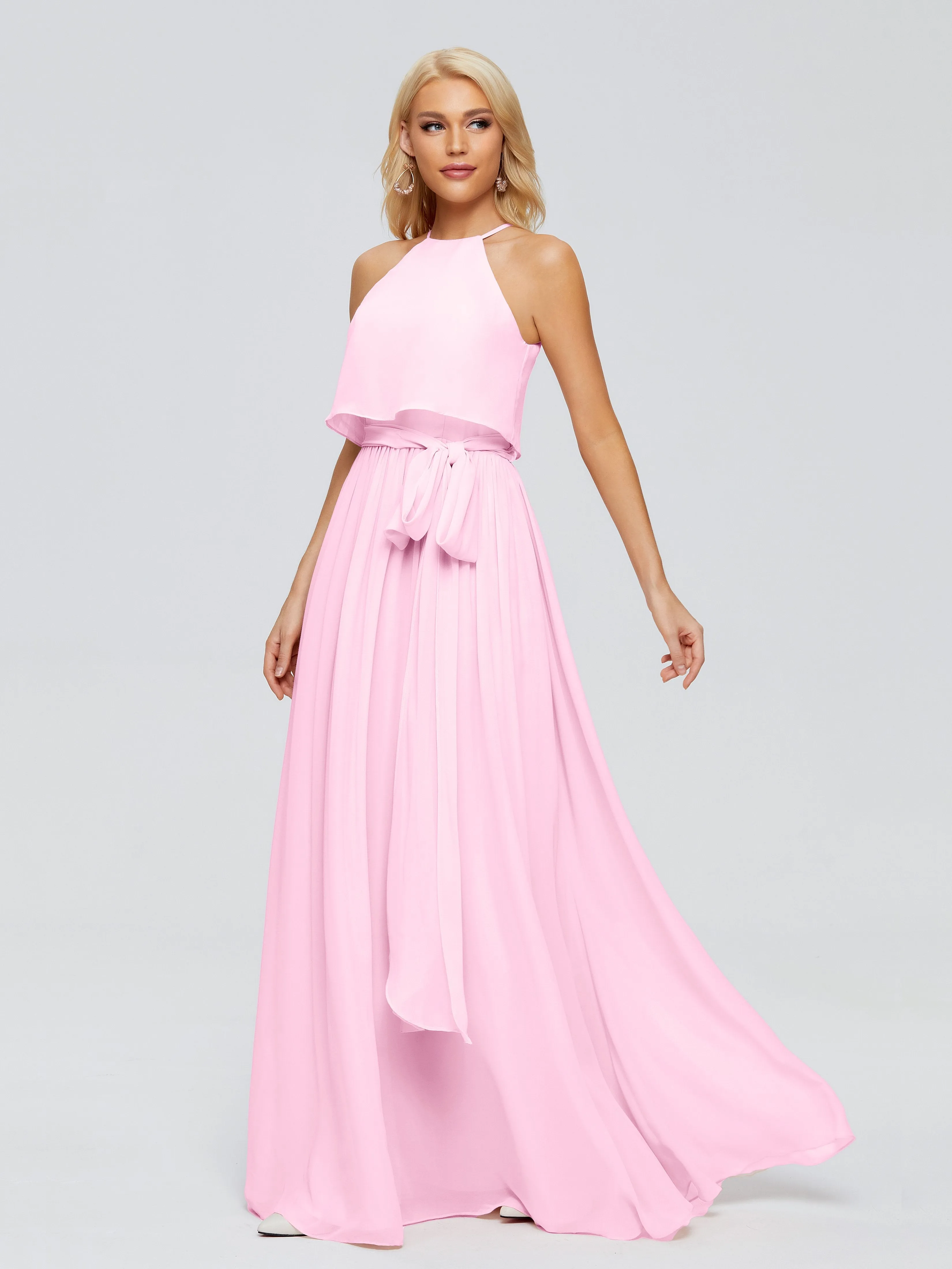 Nadey Casual Halter Chiffon Bridesmaid Dresses