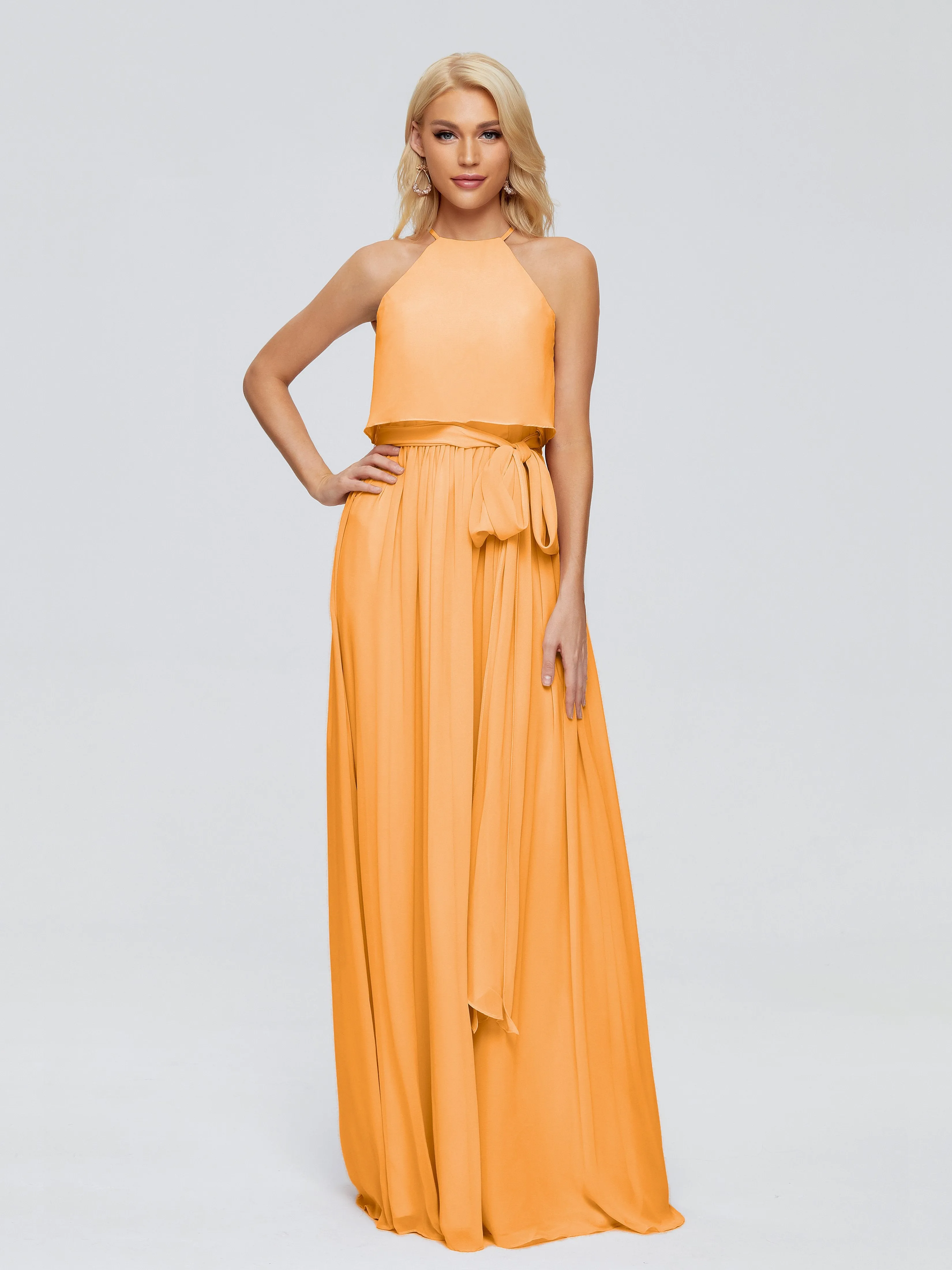 Nadey Casual Halter Chiffon Bridesmaid Dresses