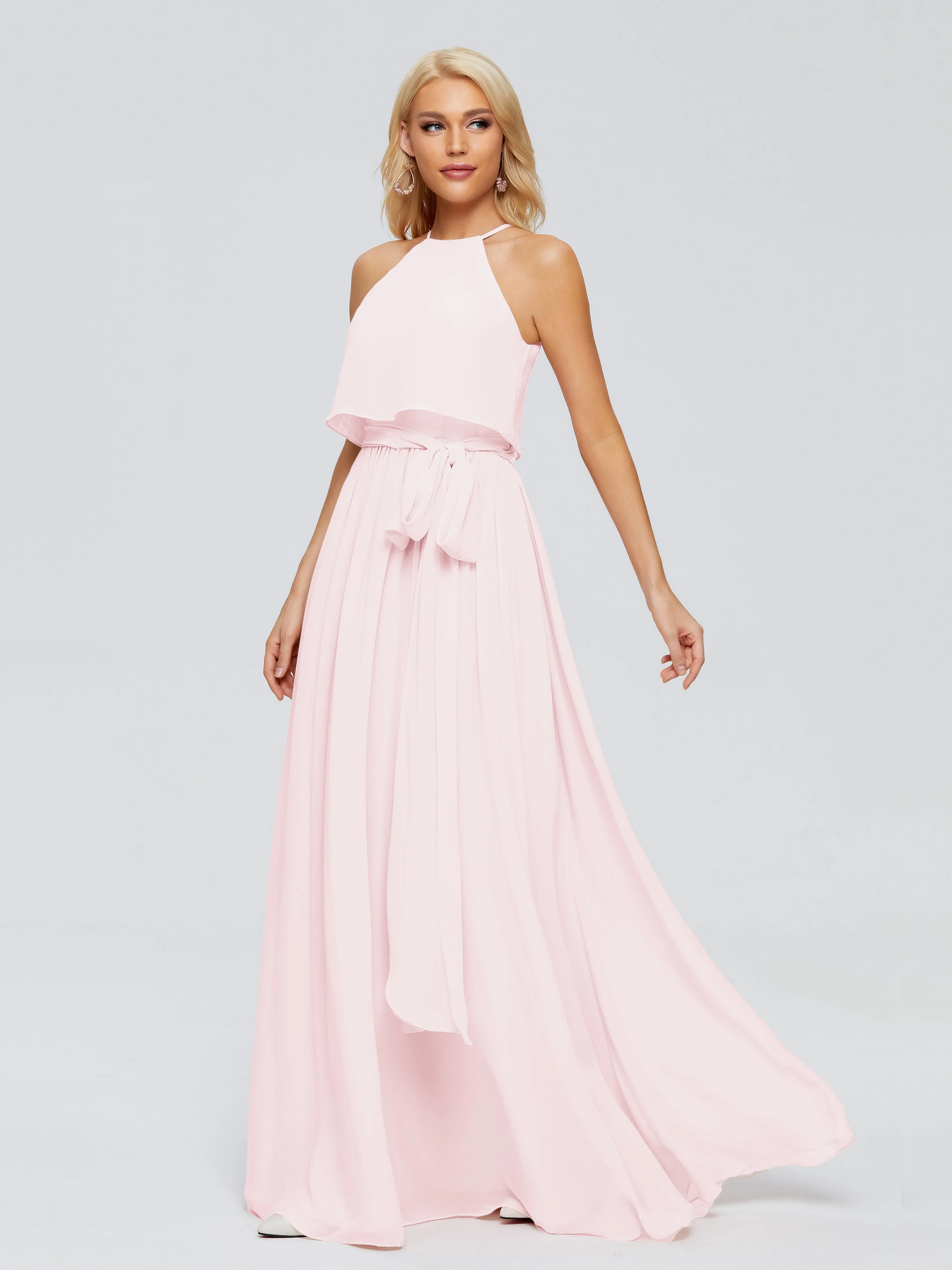 Nadey Casual Halter Chiffon Bridesmaid Dresses