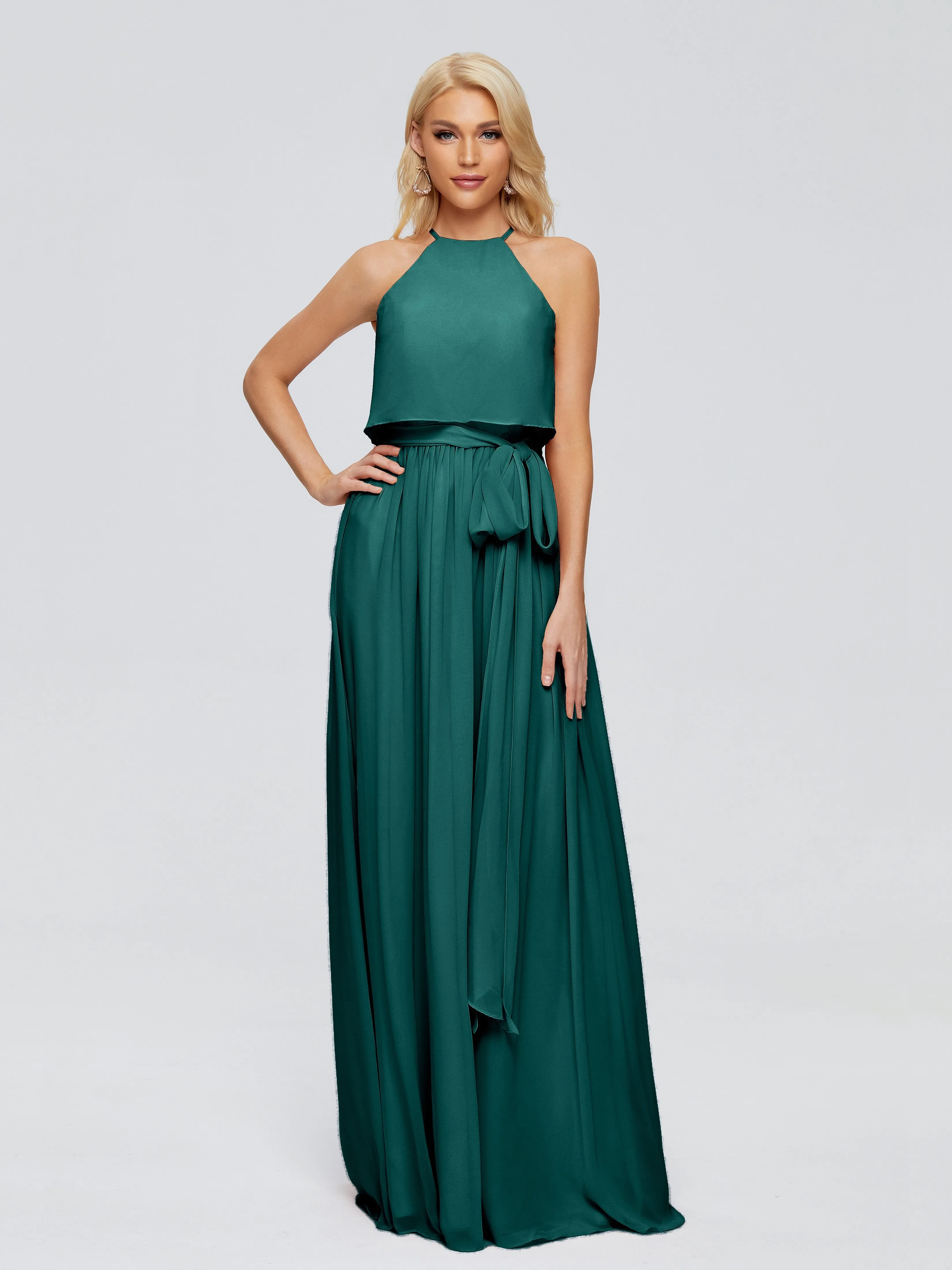 Nadey Casual Halter Chiffon Bridesmaid Dresses