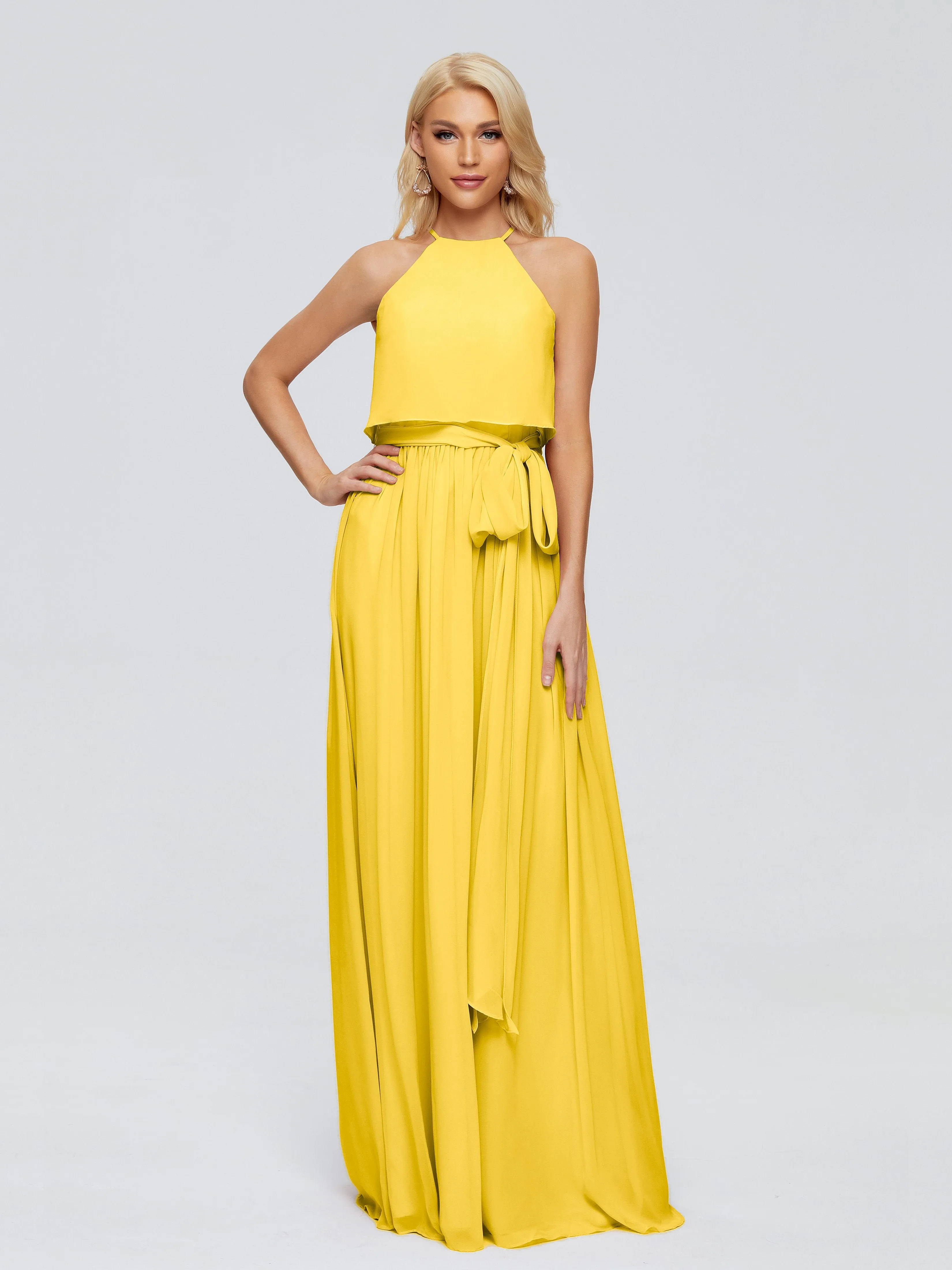 Nadey Casual Halter Chiffon Bridesmaid Dresses