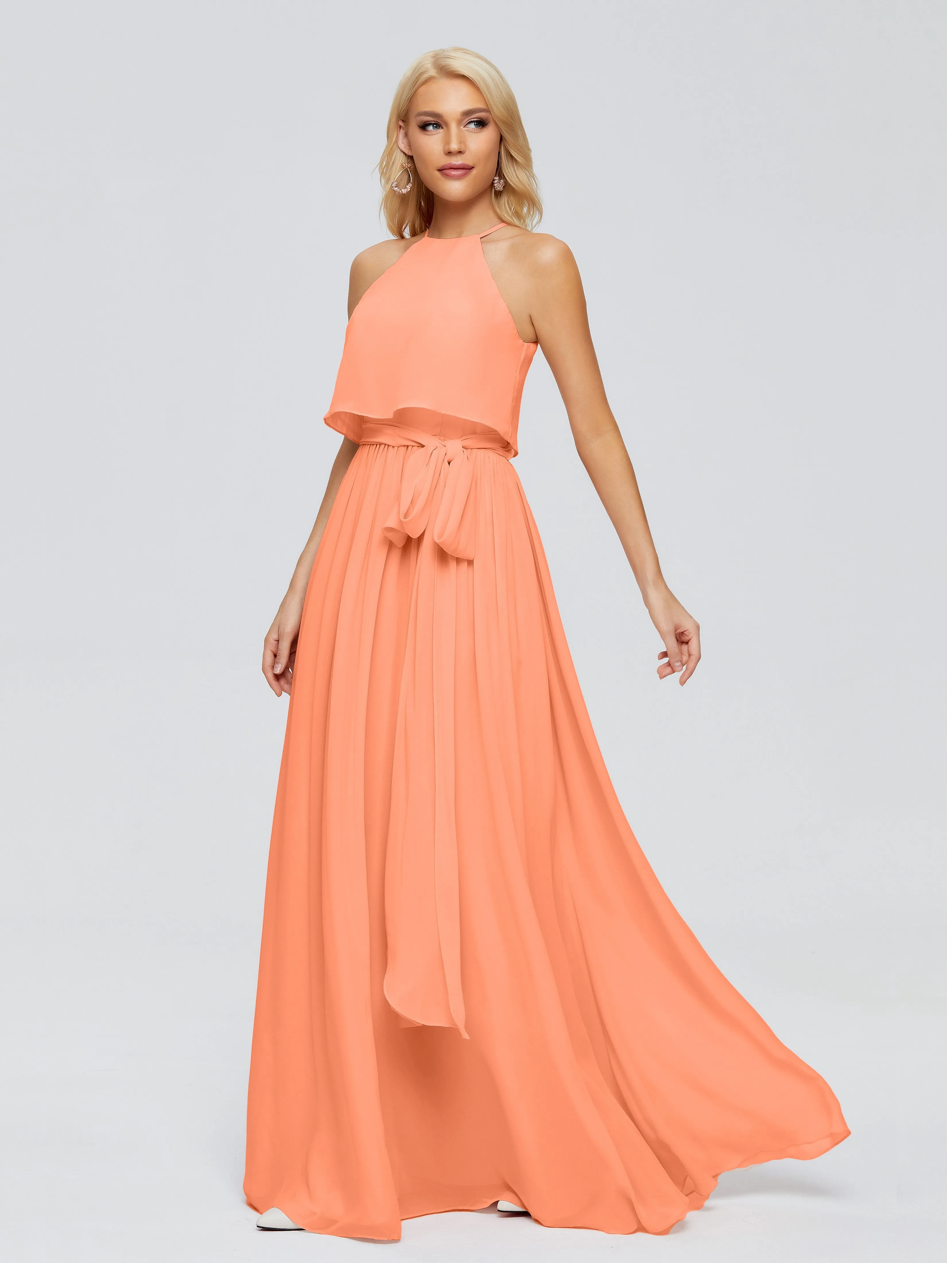 Nadey Casual Halter Chiffon Bridesmaid Dresses