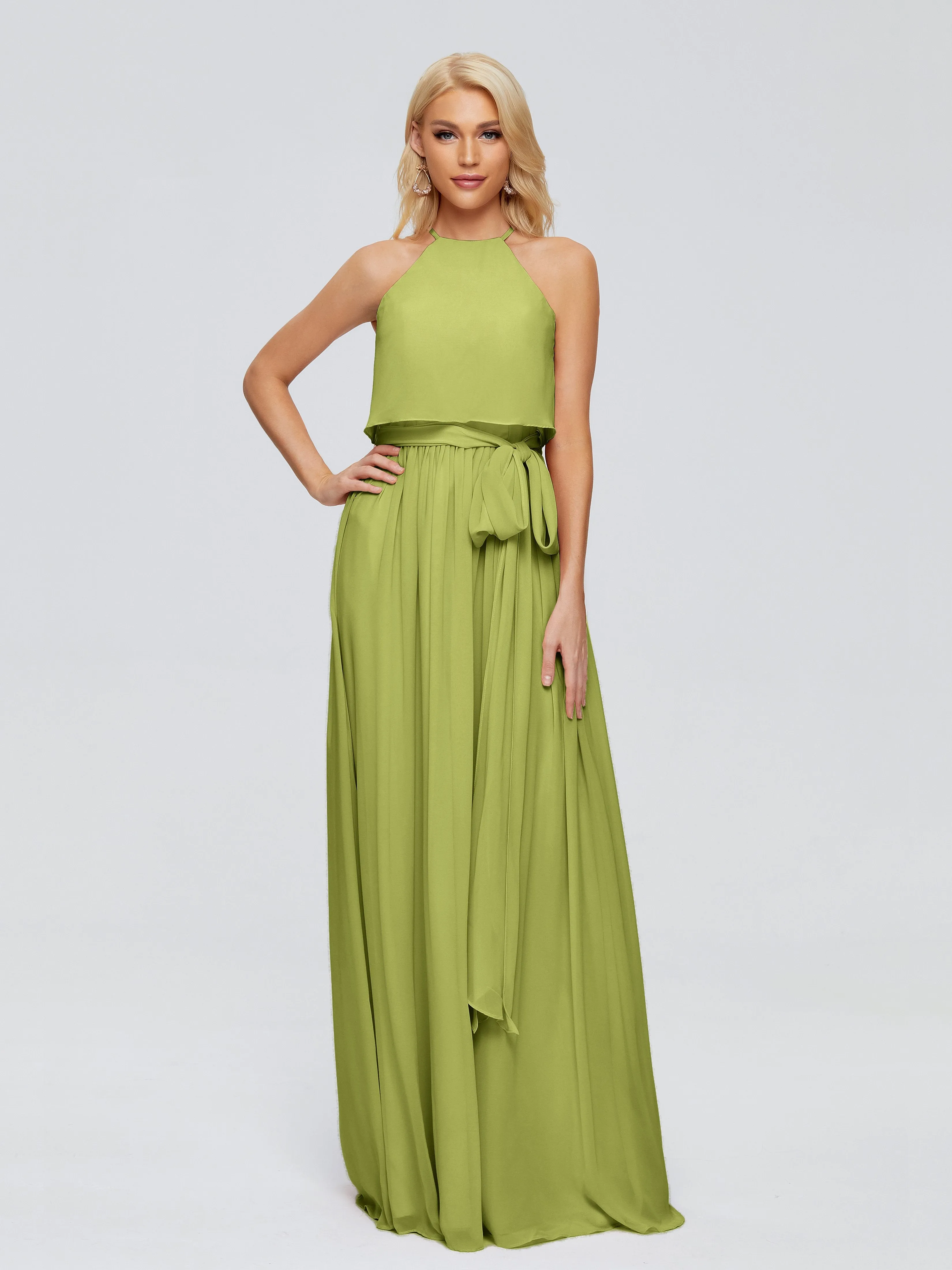 Nadey Casual Halter Chiffon Bridesmaid Dresses