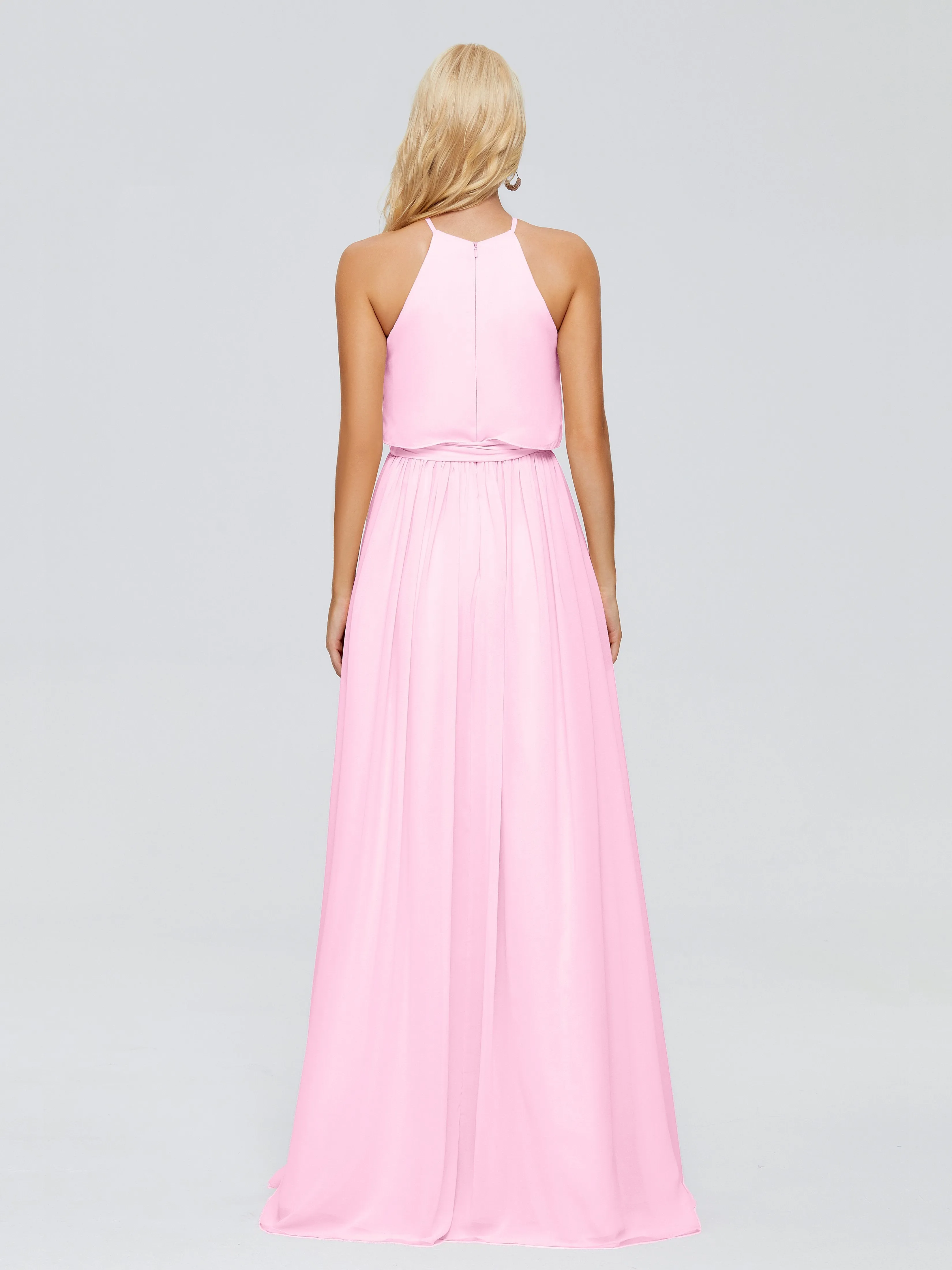 Nadey Casual Halter Chiffon Bridesmaid Dresses