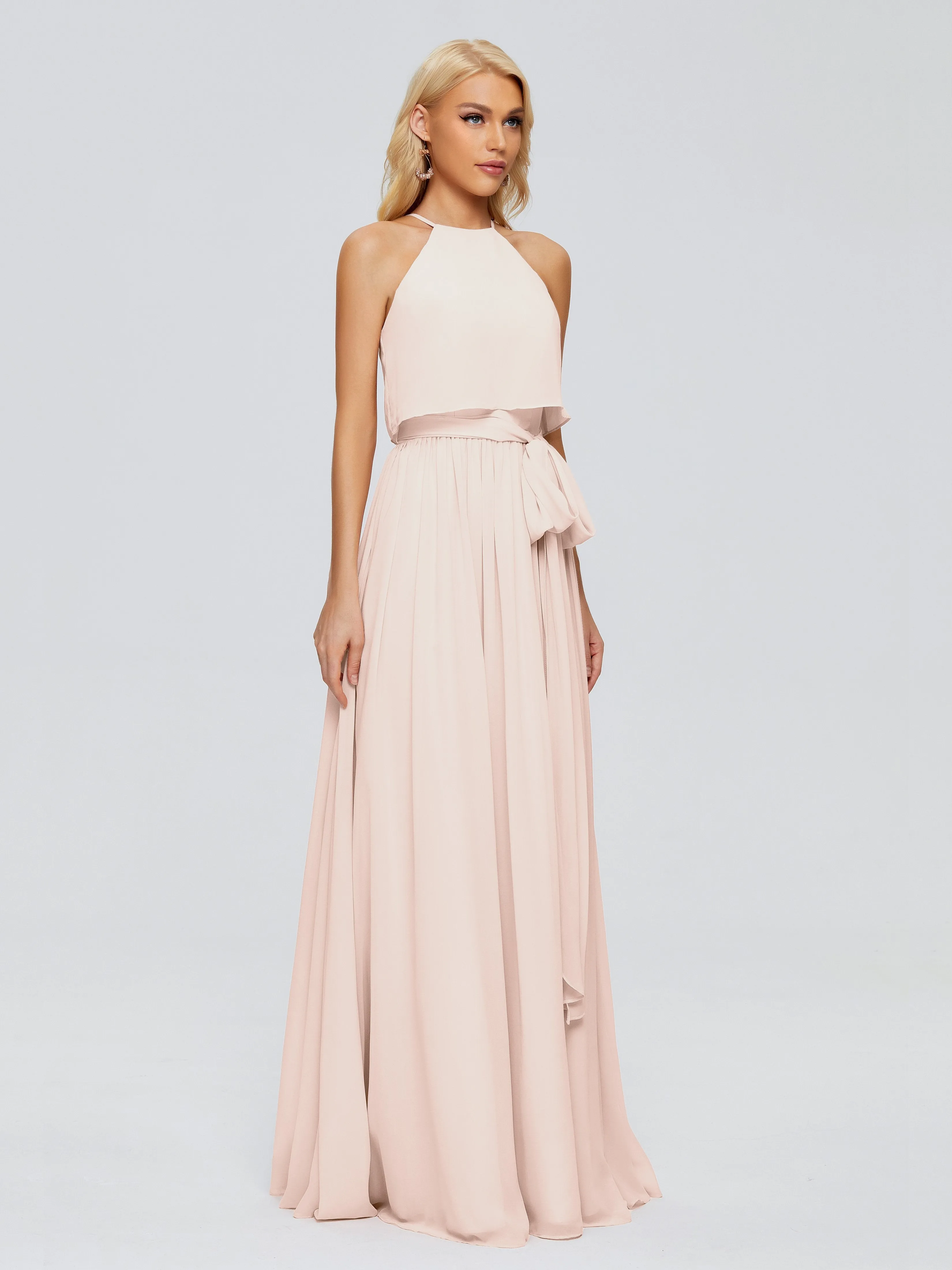 Nadey Casual Halter Chiffon Bridesmaid Dresses