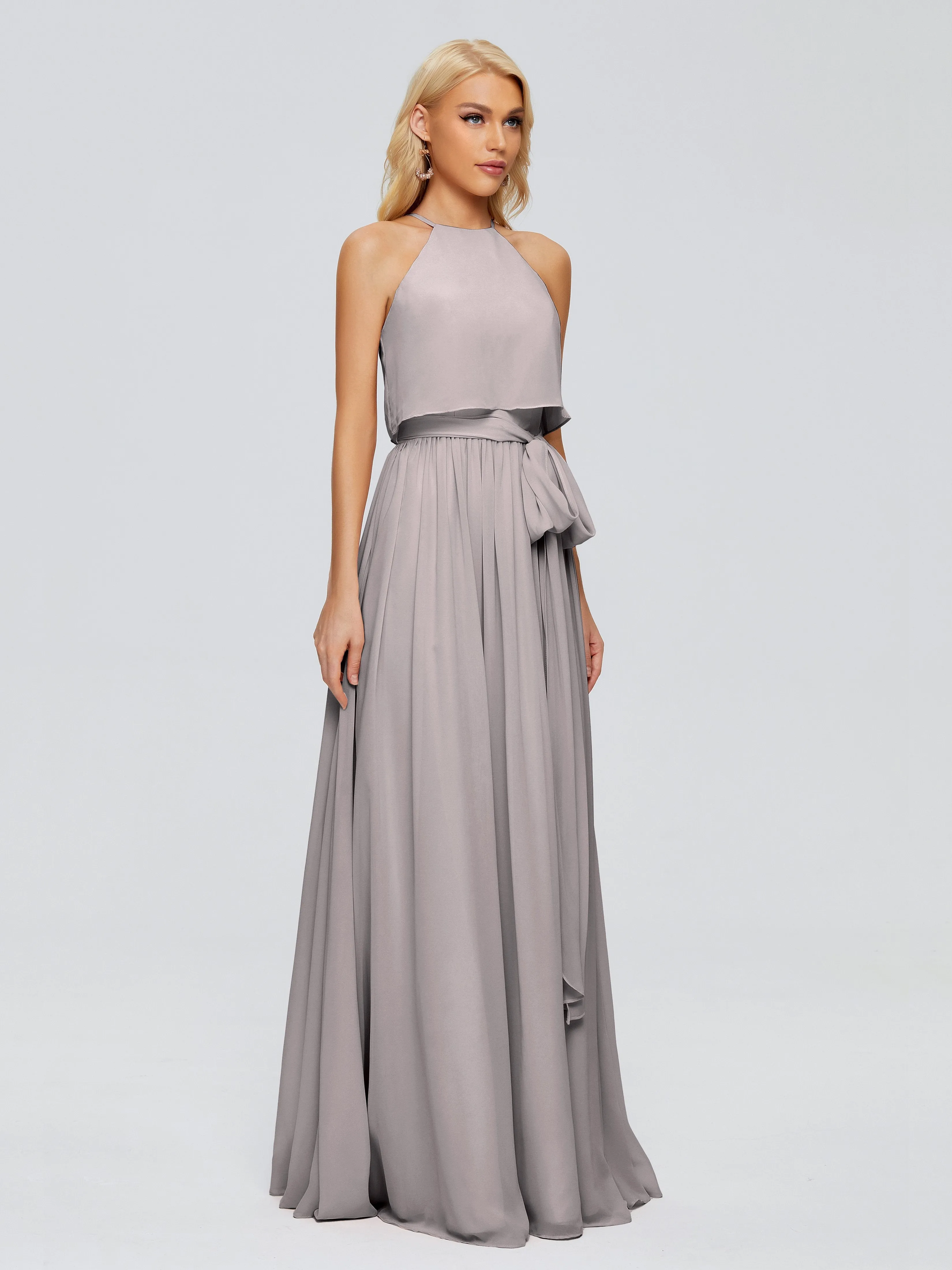 Nadey Casual Halter Chiffon Bridesmaid Dresses