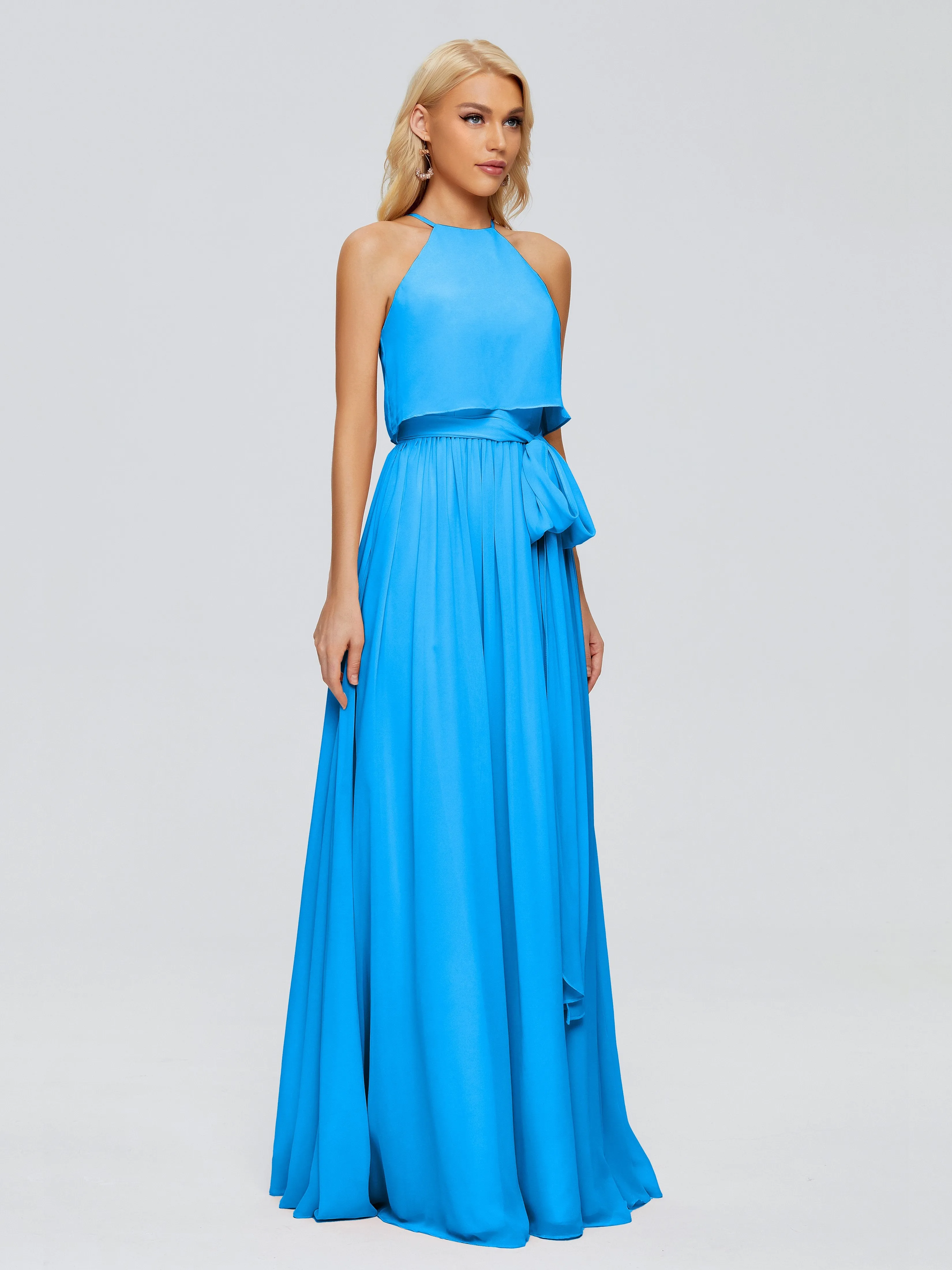 Nadey Casual Halter Chiffon Bridesmaid Dresses