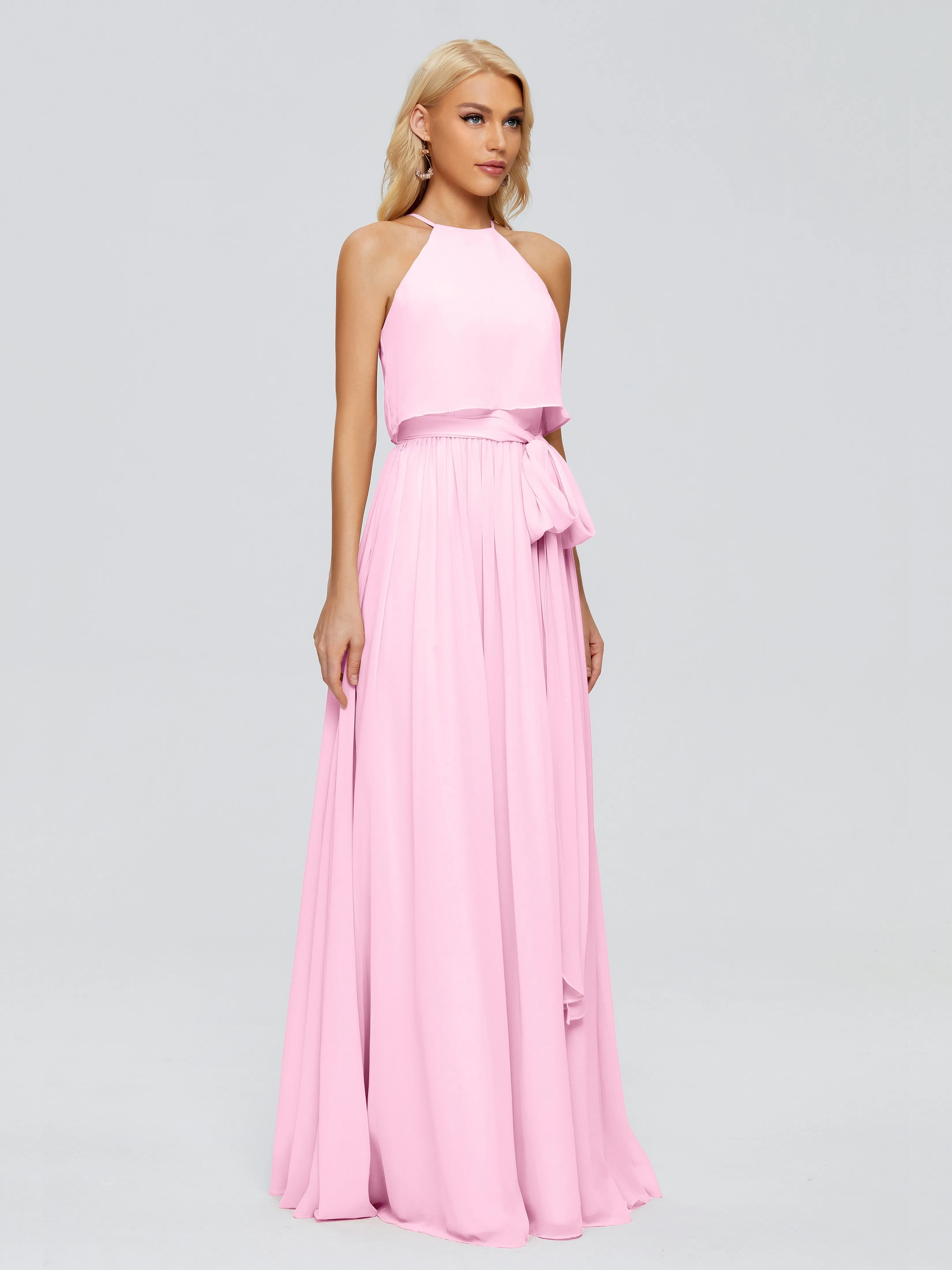 Nadey Casual Halter Chiffon Bridesmaid Dresses