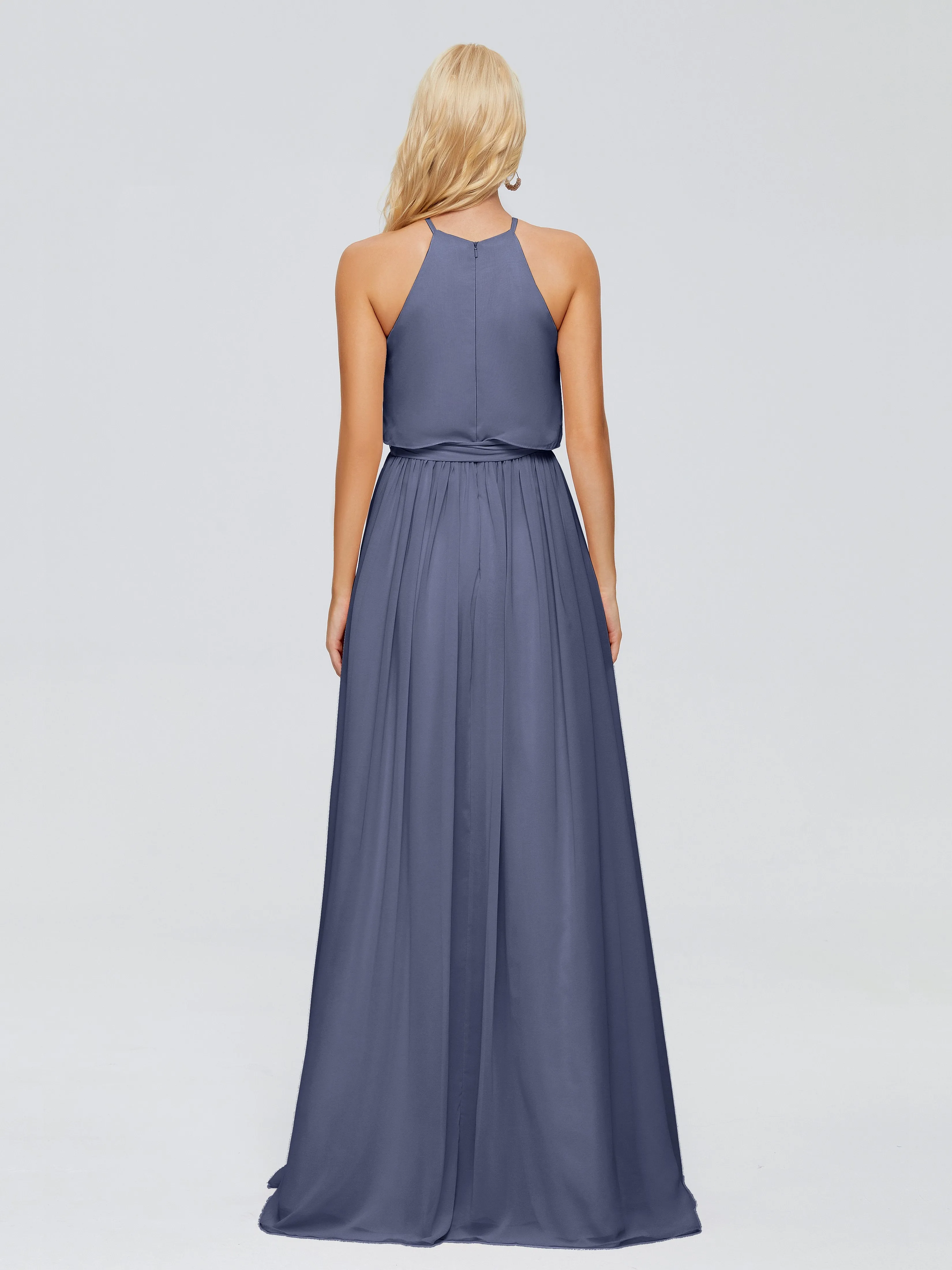 Nadey Casual Halter Chiffon Bridesmaid Dresses