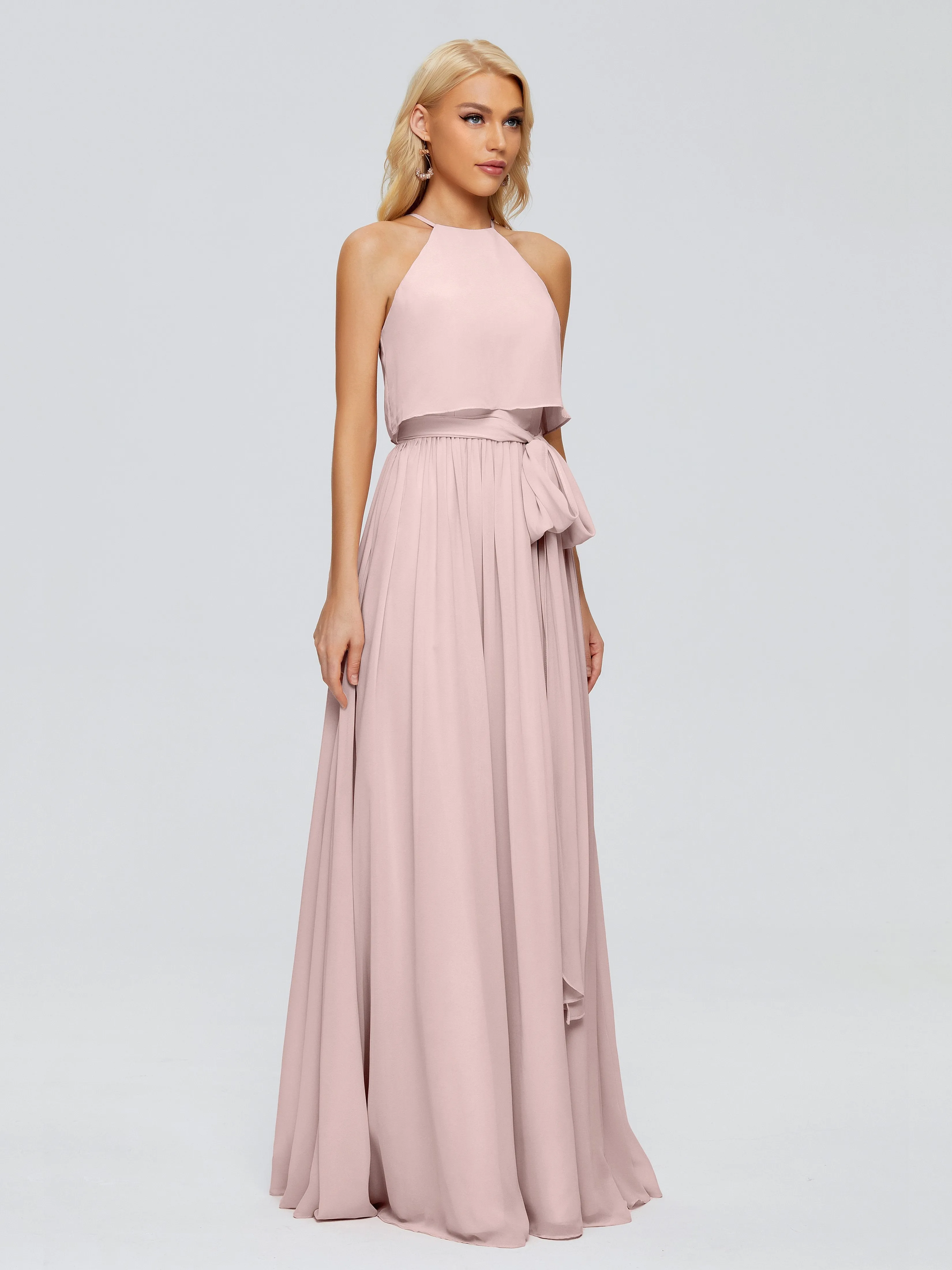 Nadey Casual Halter Chiffon Bridesmaid Dresses