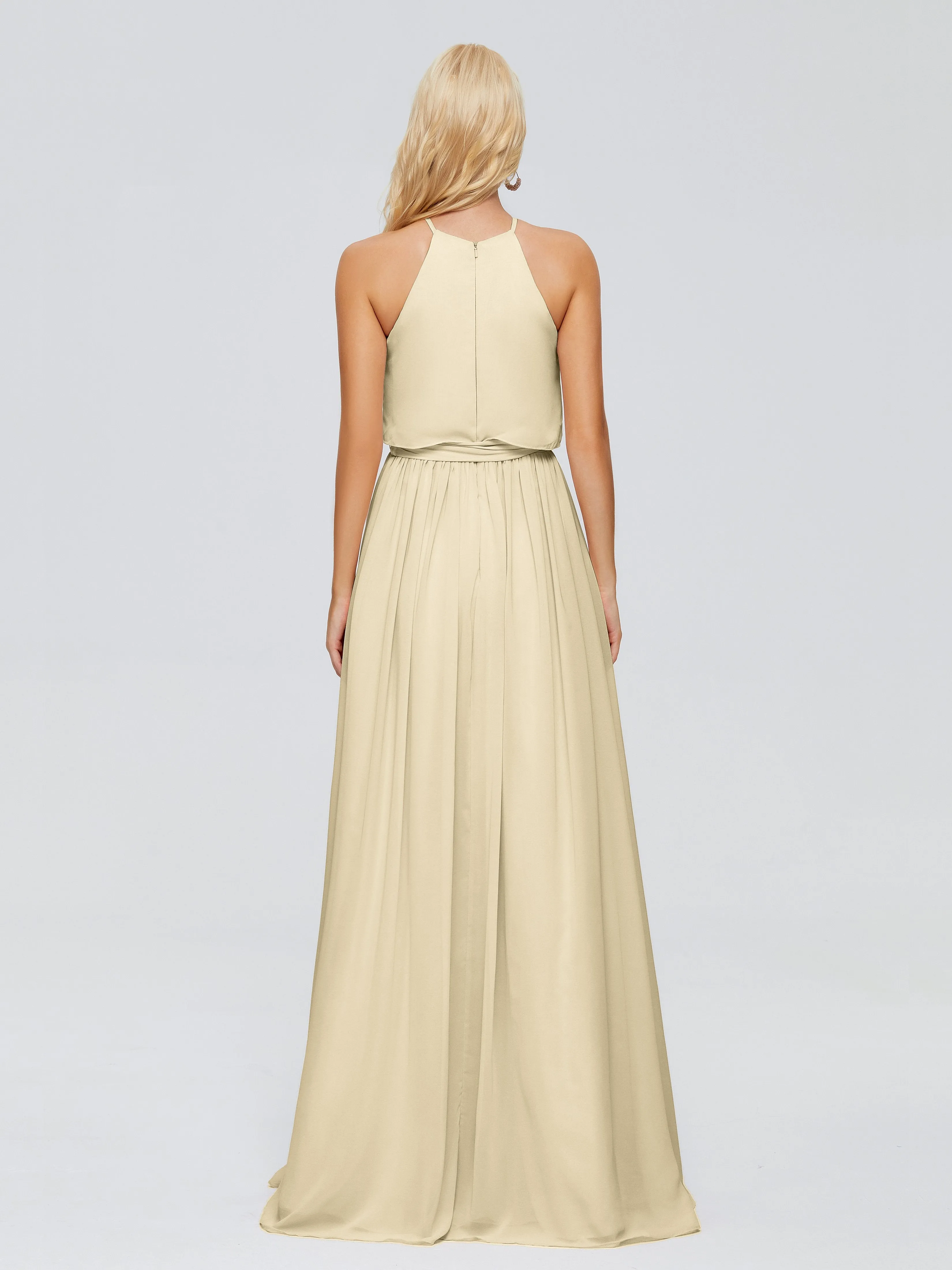 Nadey Casual Halter Chiffon Bridesmaid Dresses