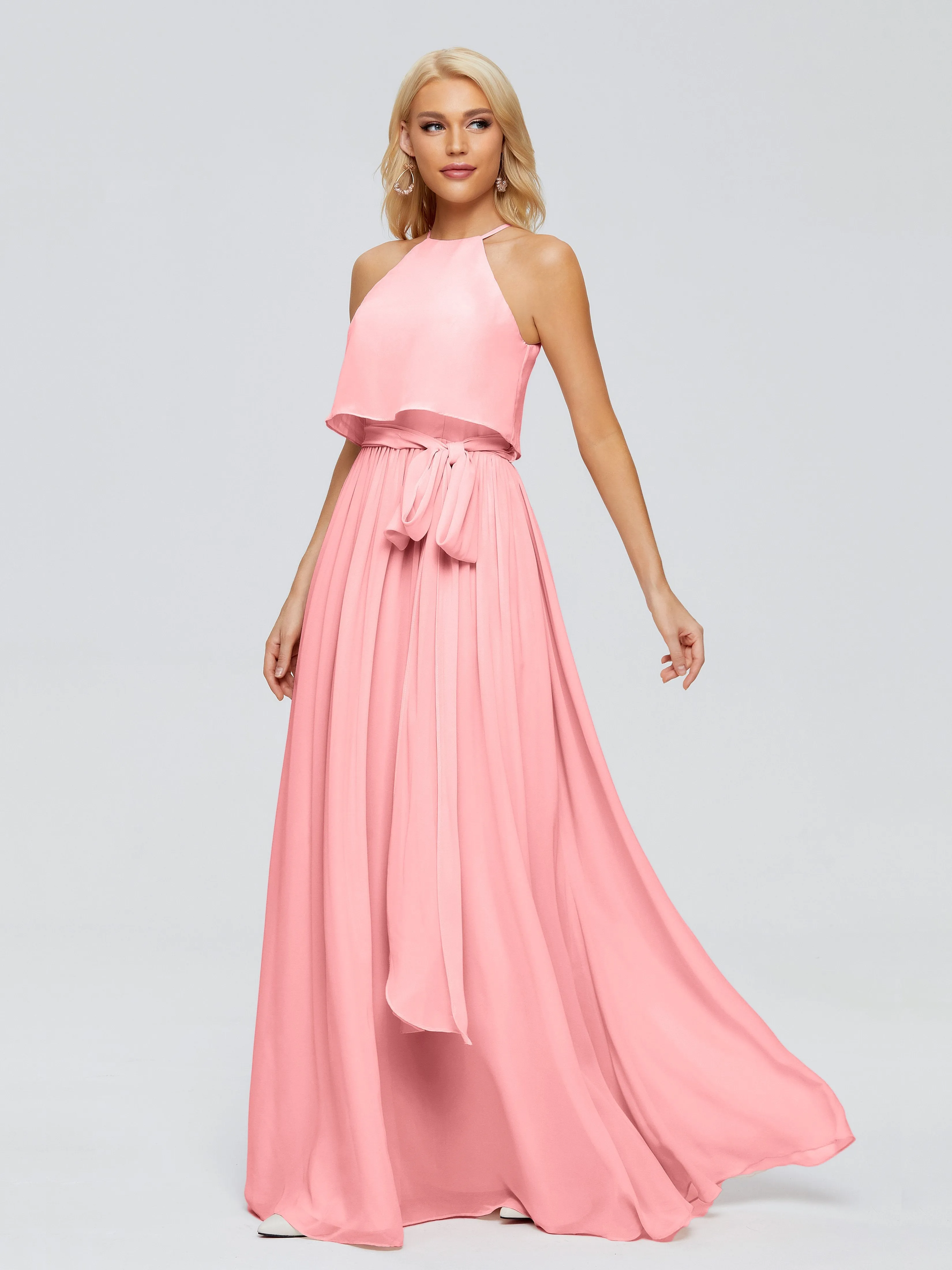 Nadey Casual Halter Chiffon Bridesmaid Dresses