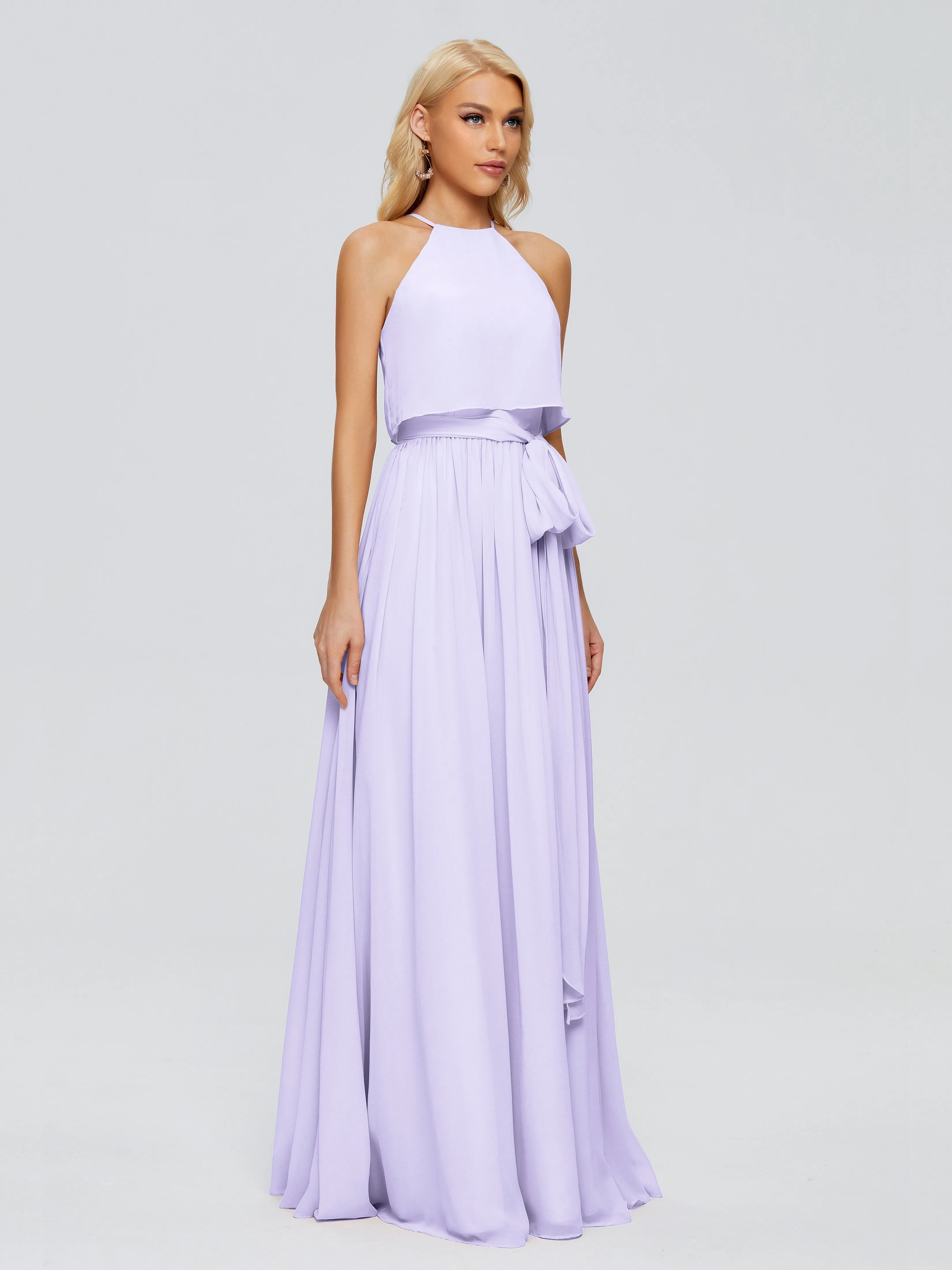 Nadey Casual Halter Chiffon Bridesmaid Dresses