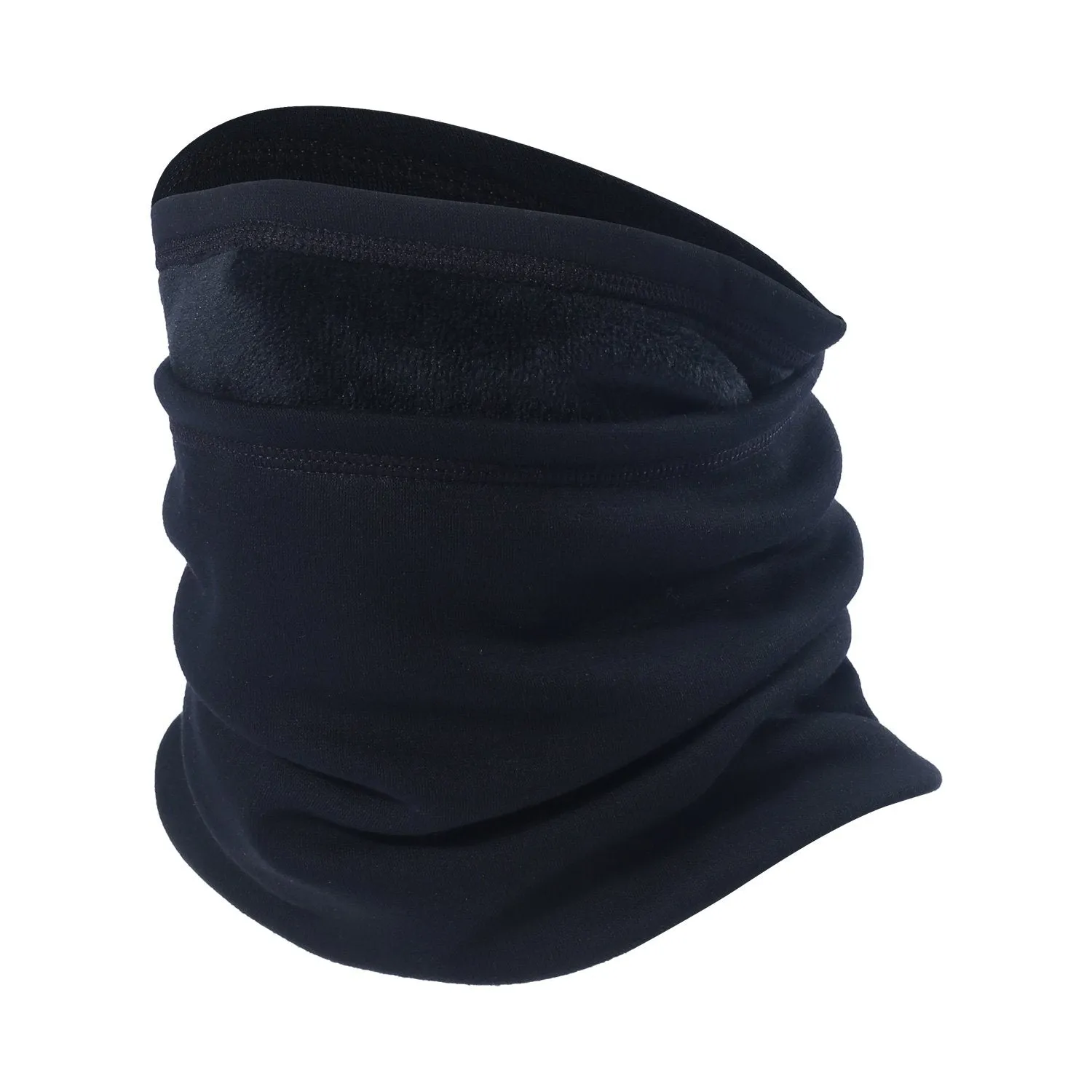 Neck Gaiter Warmer Windproof Mask Fleece - Free UV Face Mask Black