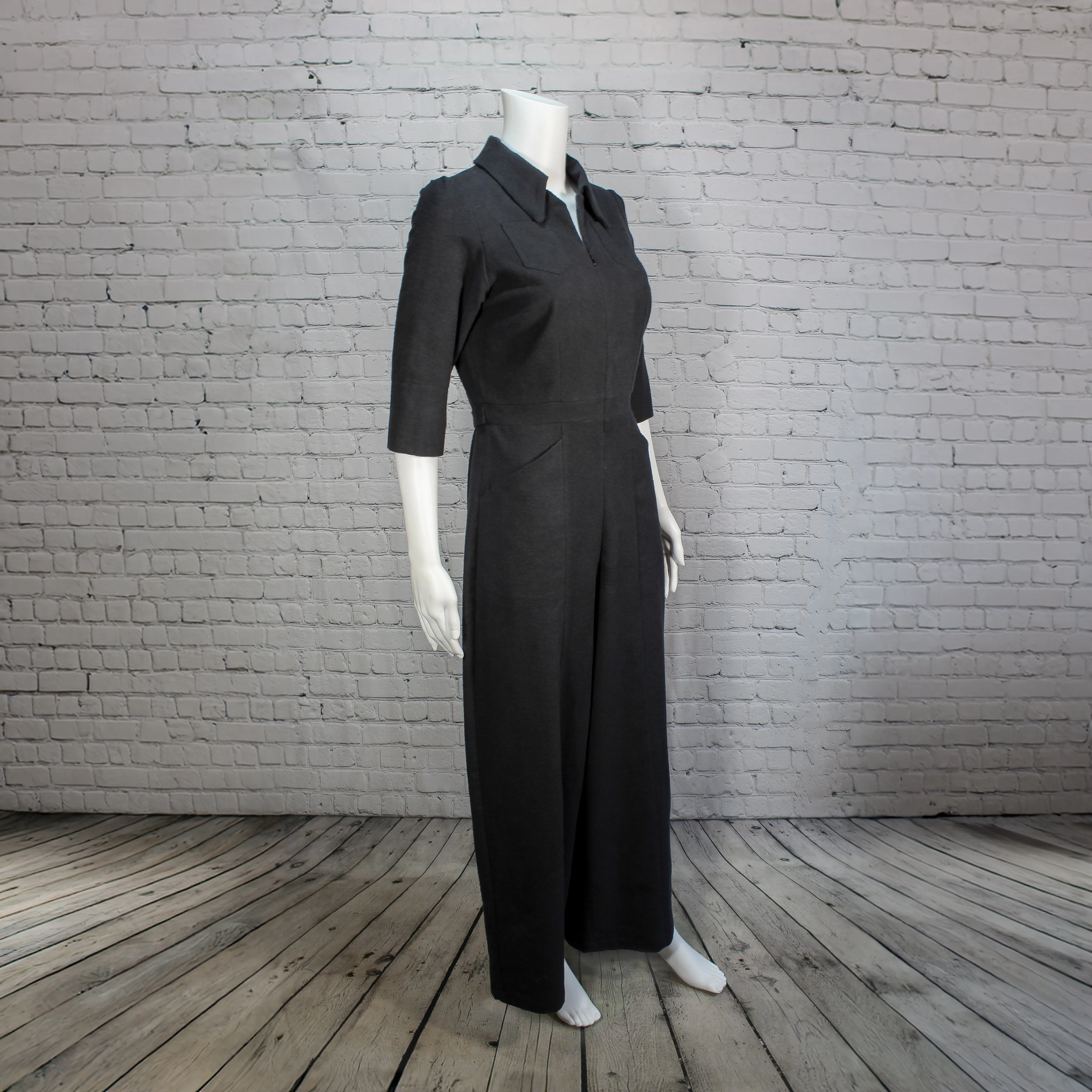 NEW! Zelda Jumpsuit in Black Flannel by Kim Schalk