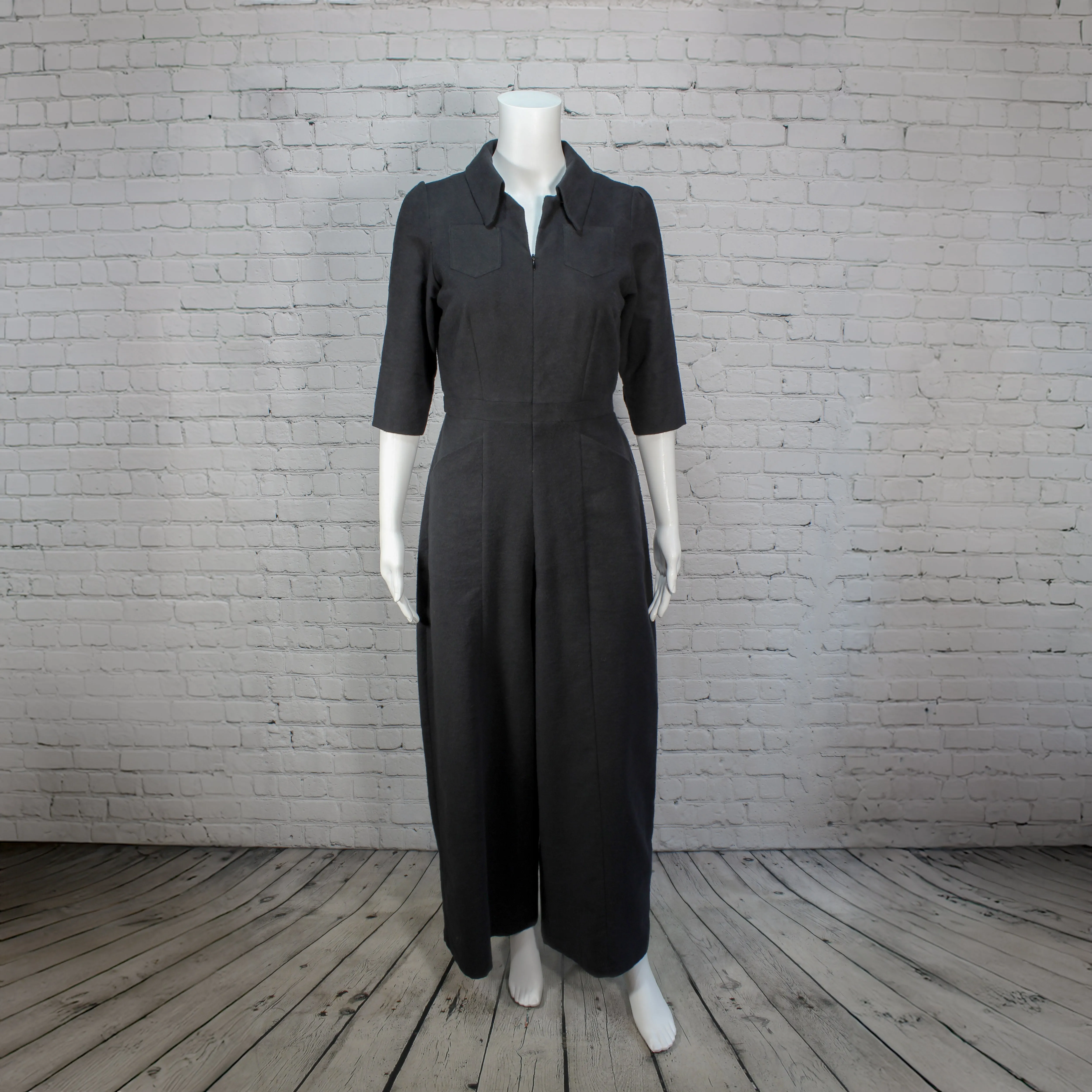 NEW! Zelda Jumpsuit in Black Flannel by Kim Schalk