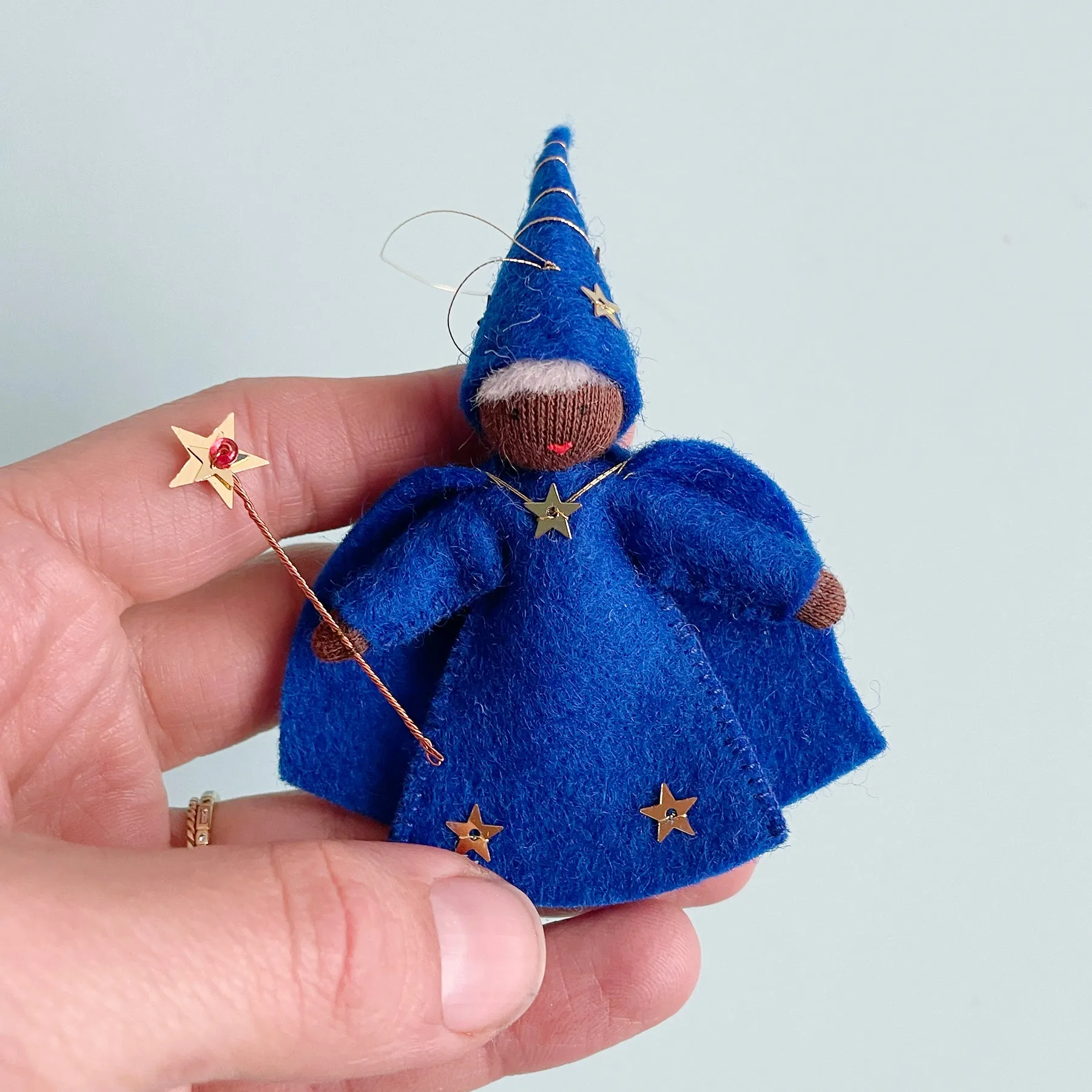 Night Sky Wizard Felt Fairy Ornament