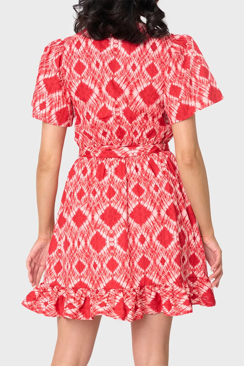 Notch Neck Belted Poplin Dress