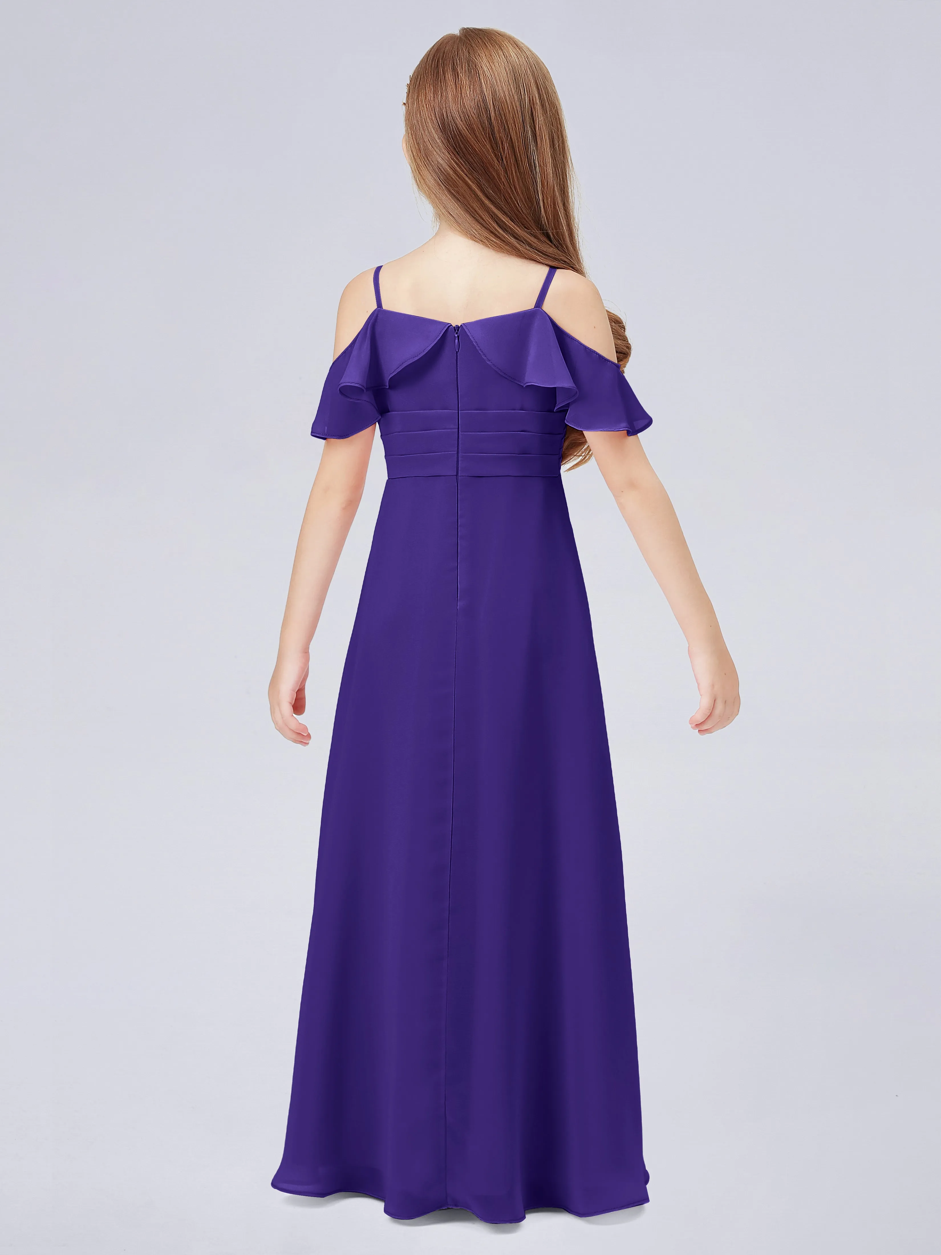 Off Shoulder Chiffon Junior Bridesmaid Dress