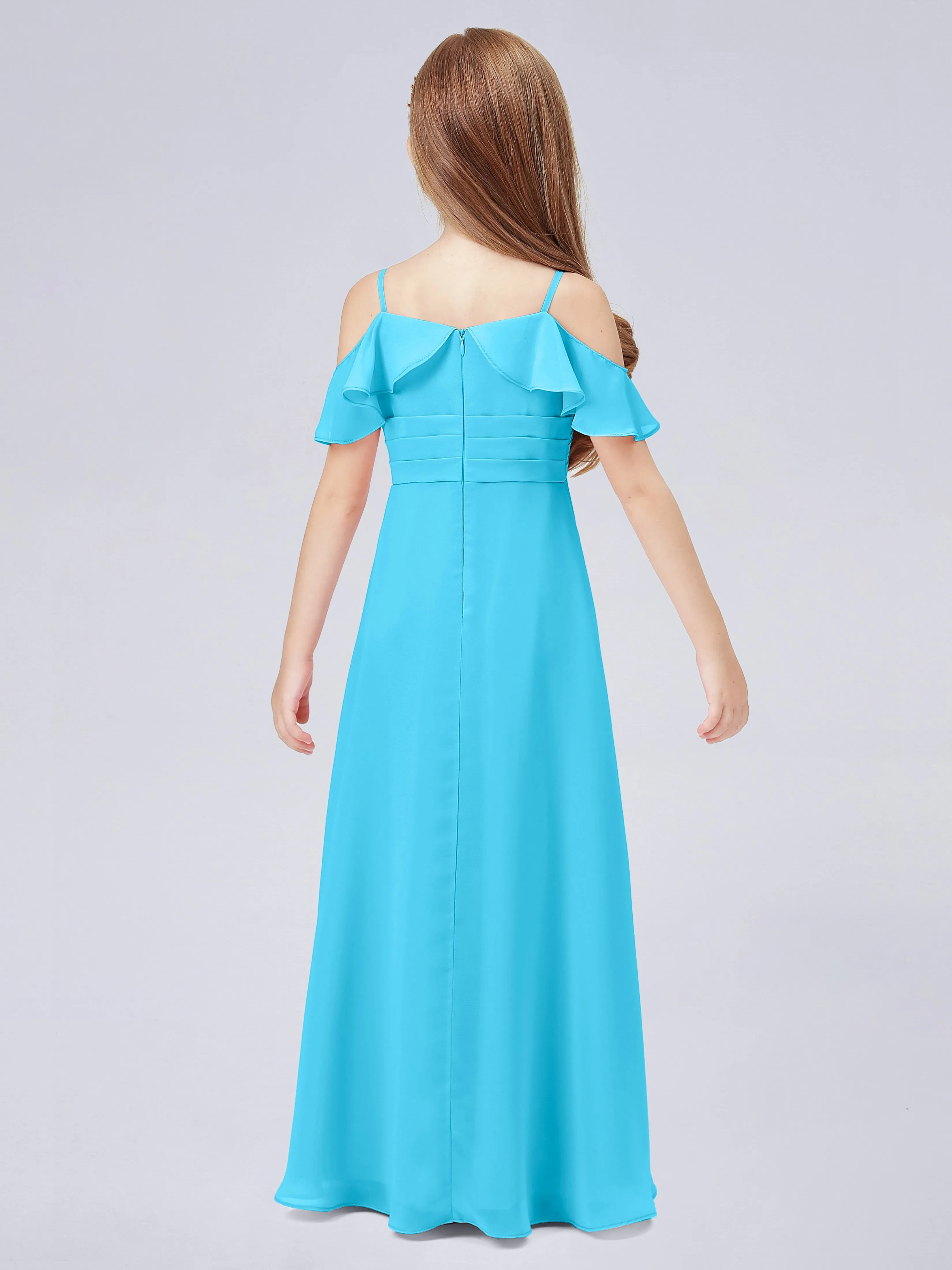 Off Shoulder Chiffon Junior Bridesmaid Dress