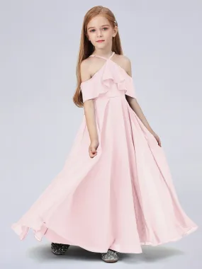 Off Shoulder Chiffon Junior Bridesmaid Dress