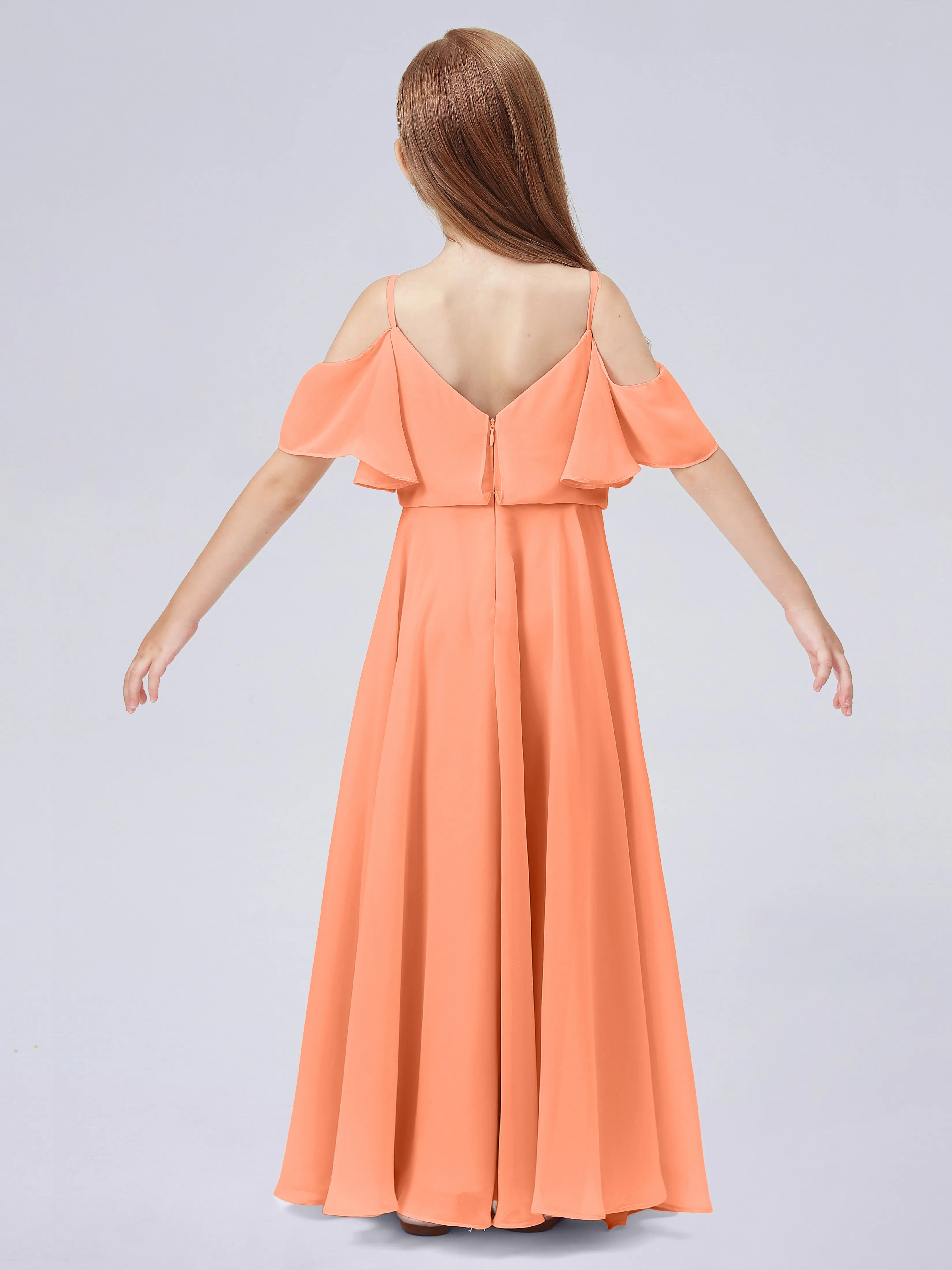 Off Shoulder Junior Bridesmaid Dress with Ruffles