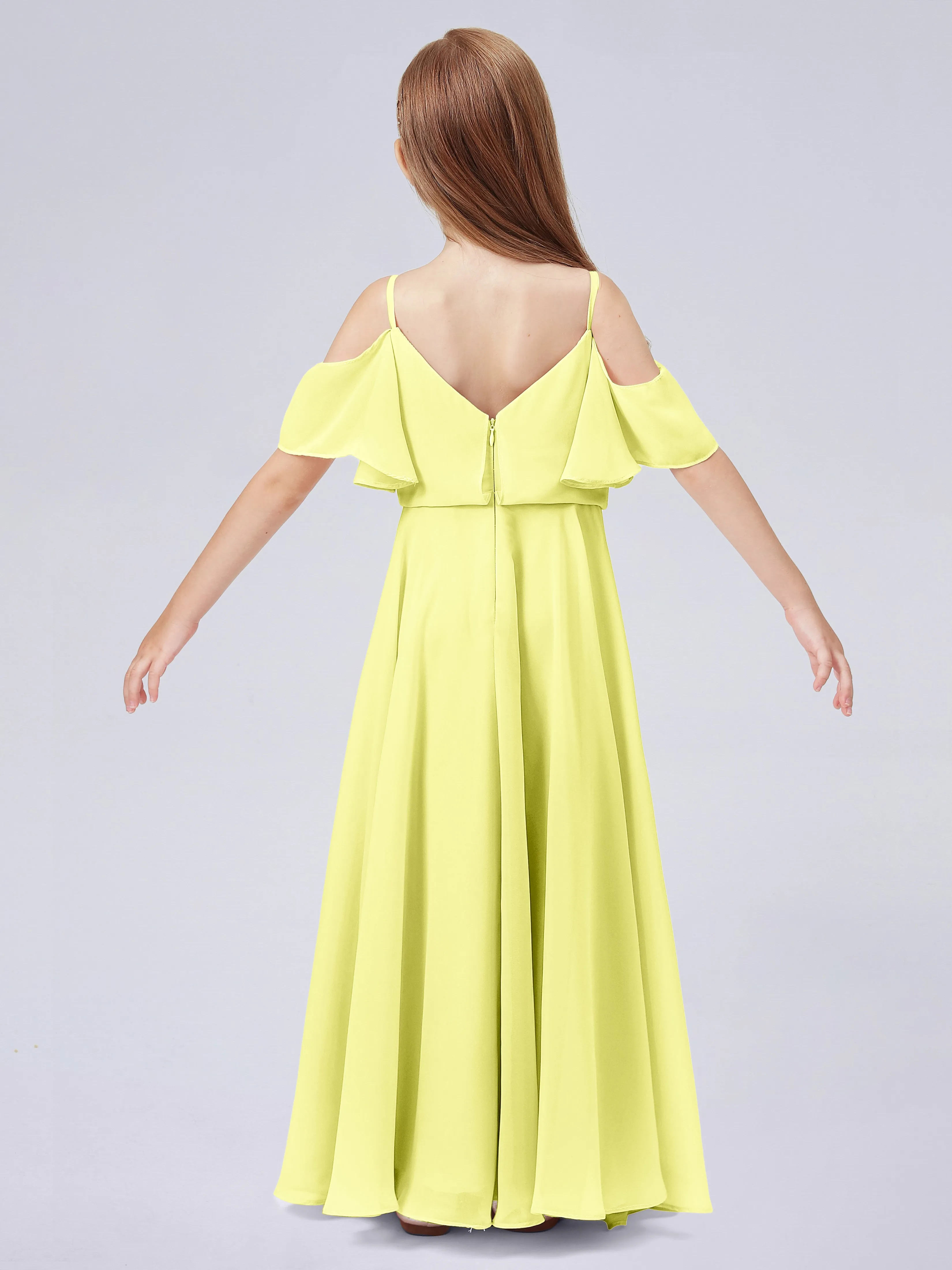 Off Shoulder Junior Bridesmaid Dress with Ruffles