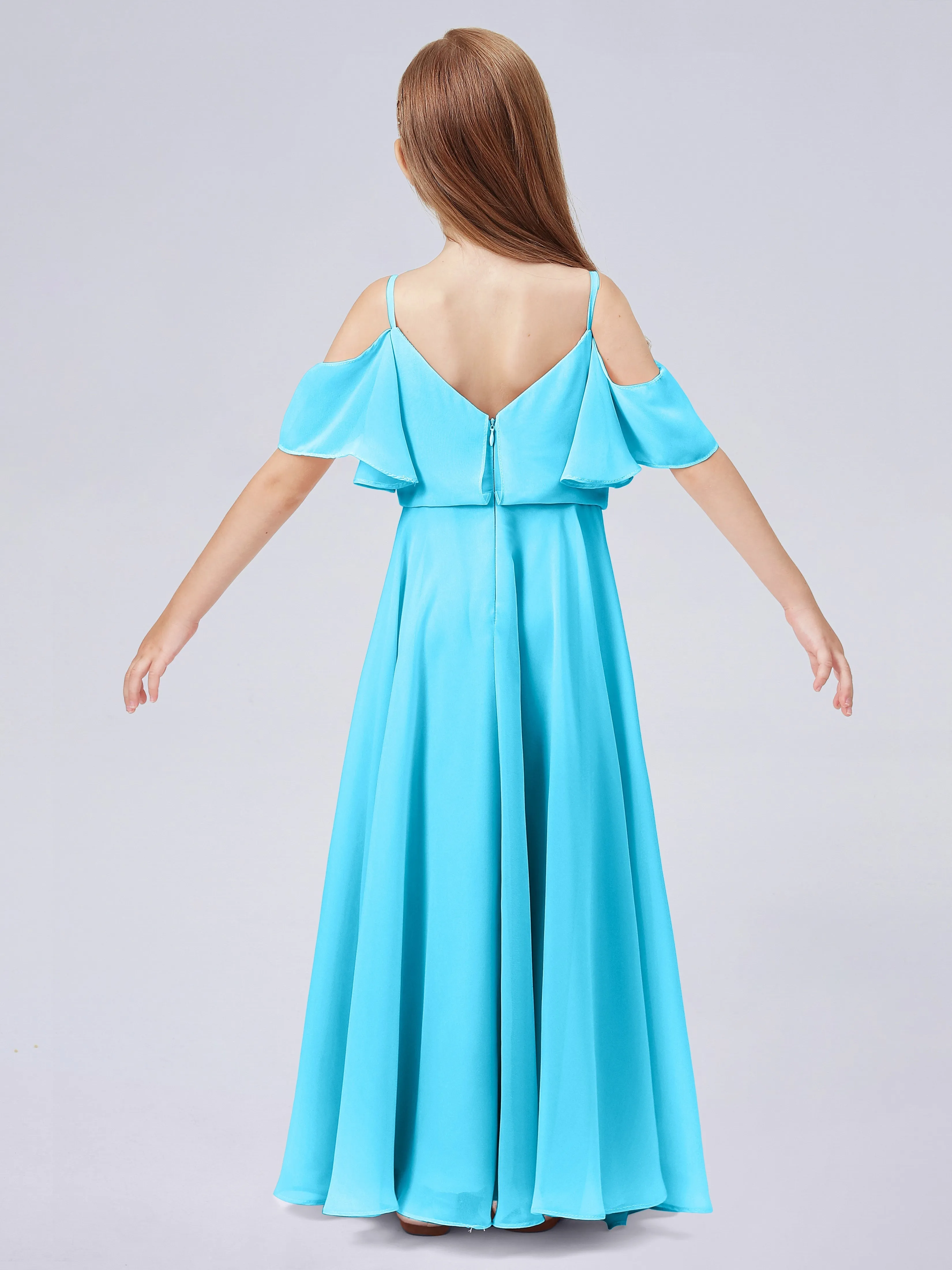 Off Shoulder Junior Bridesmaid Dress with Ruffles