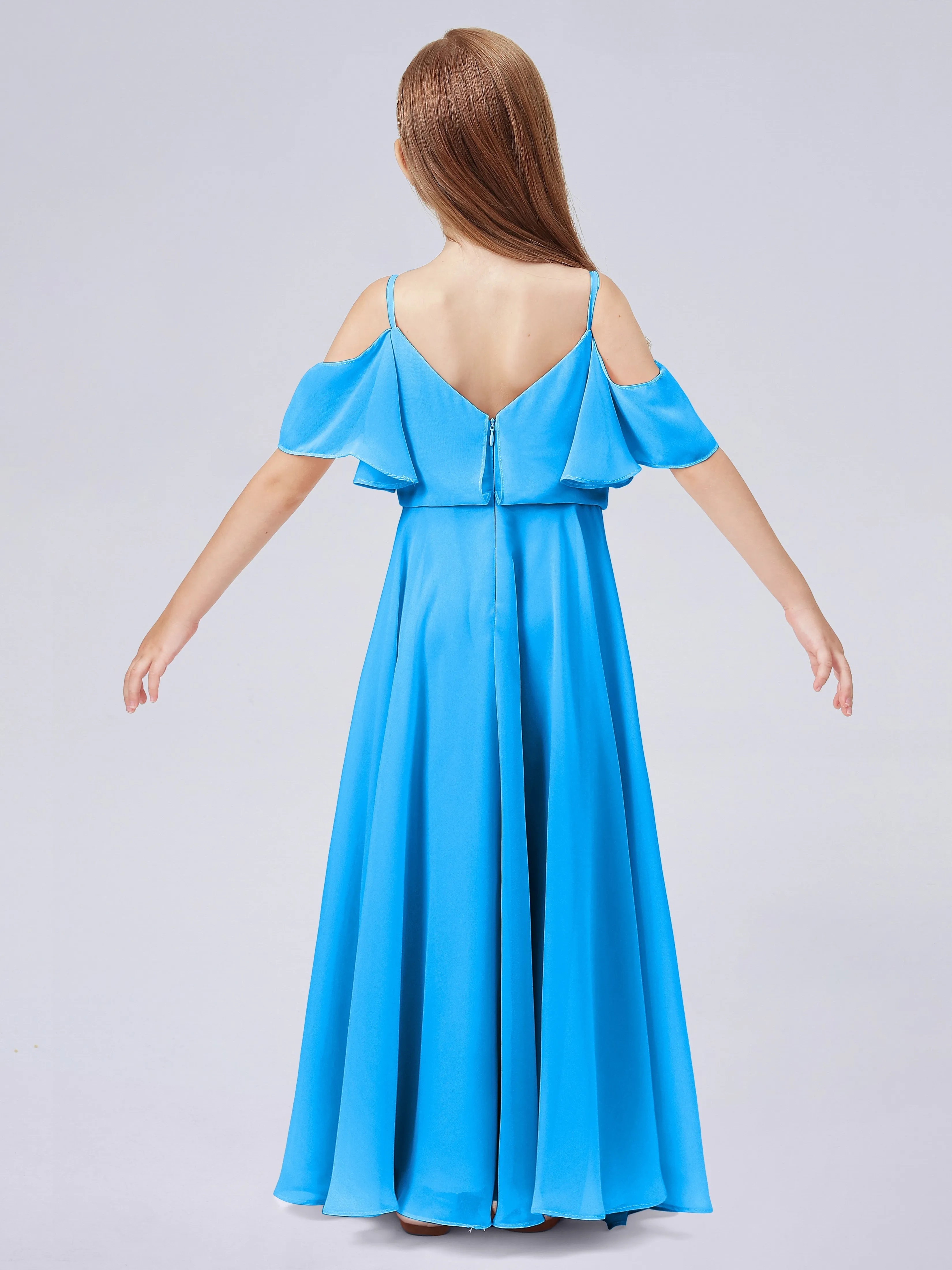 Off Shoulder Junior Bridesmaid Dress with Ruffles