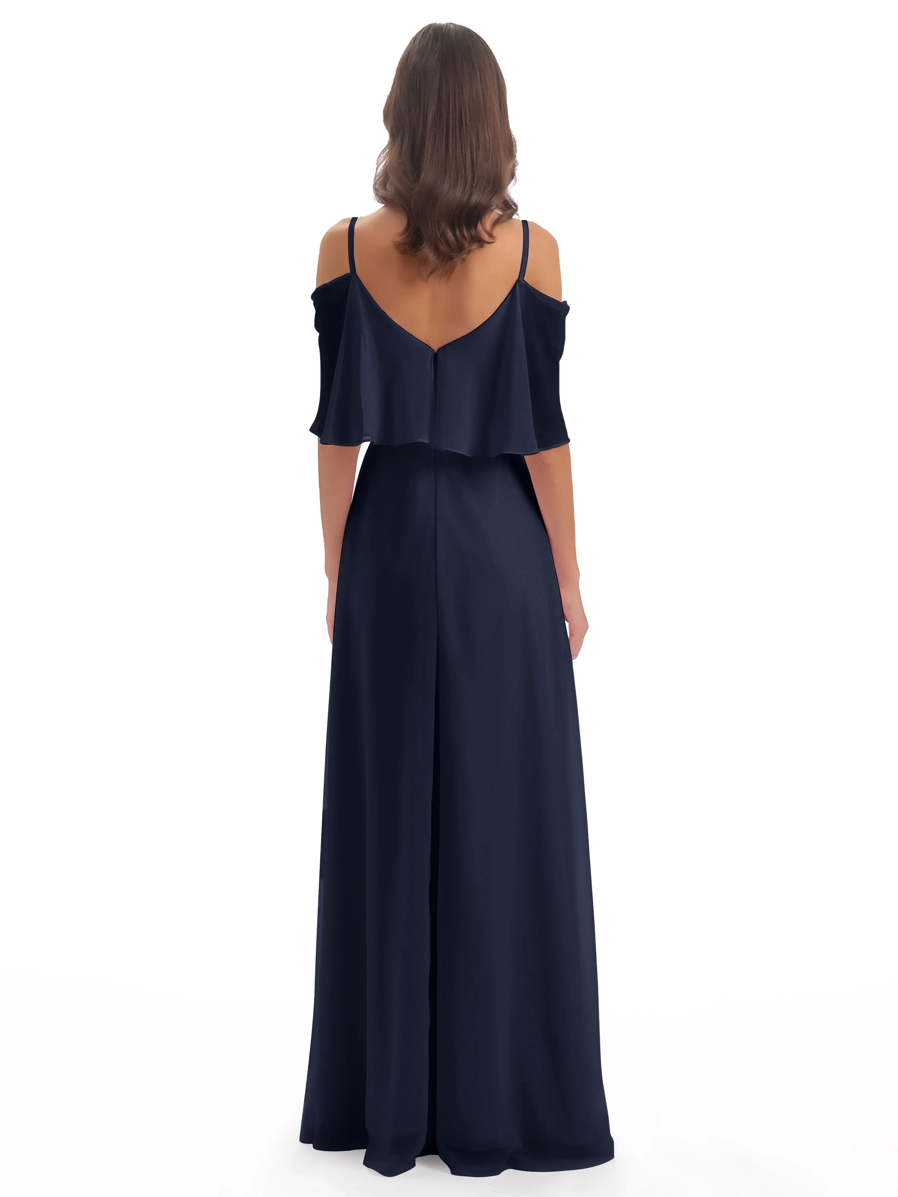 Olivia Inexpensive Chiffon Spaghetti Straps Bridesmaid Dresses