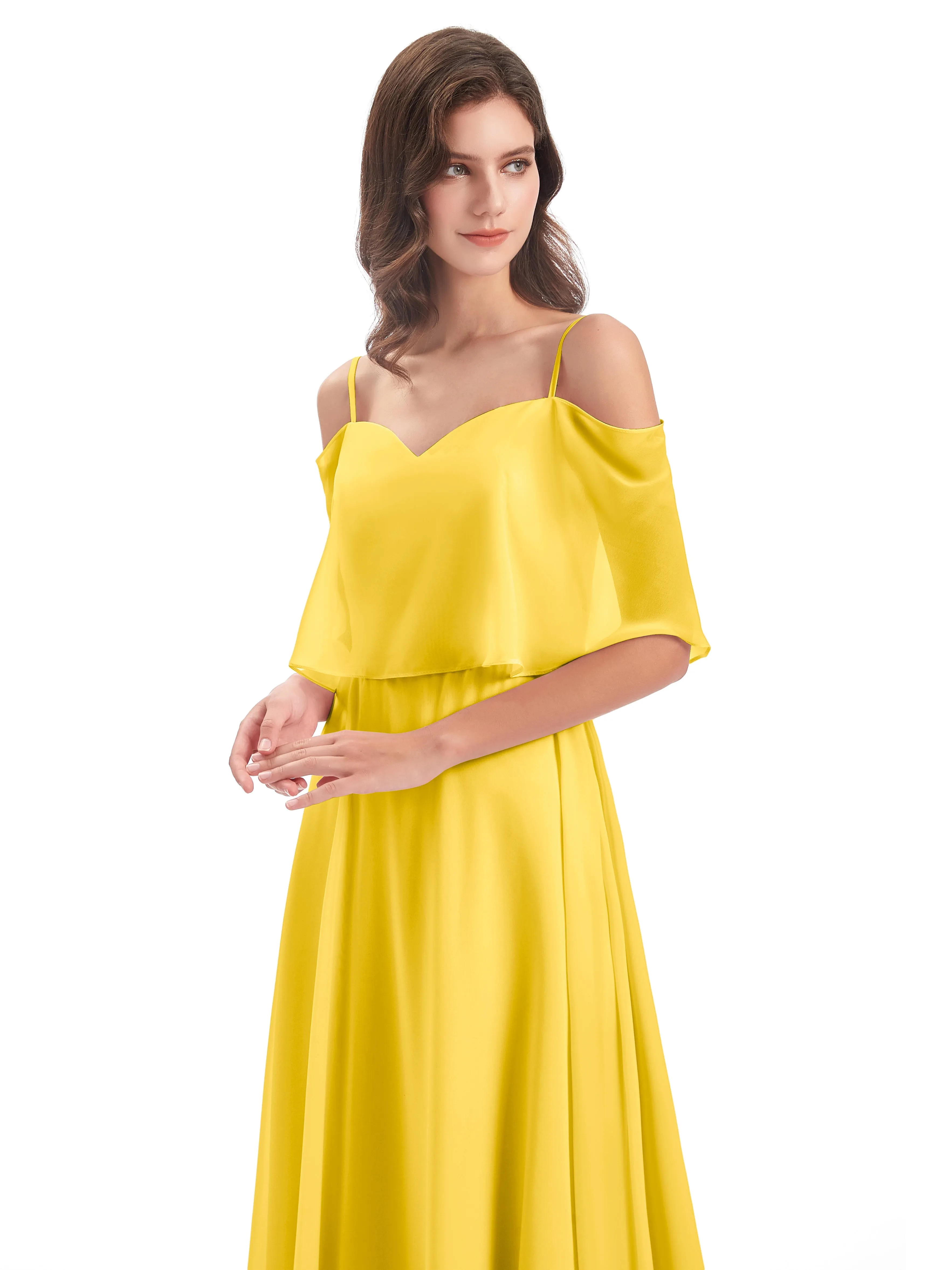 Olivia Inexpensive Chiffon Spaghetti Straps Bridesmaid Dresses