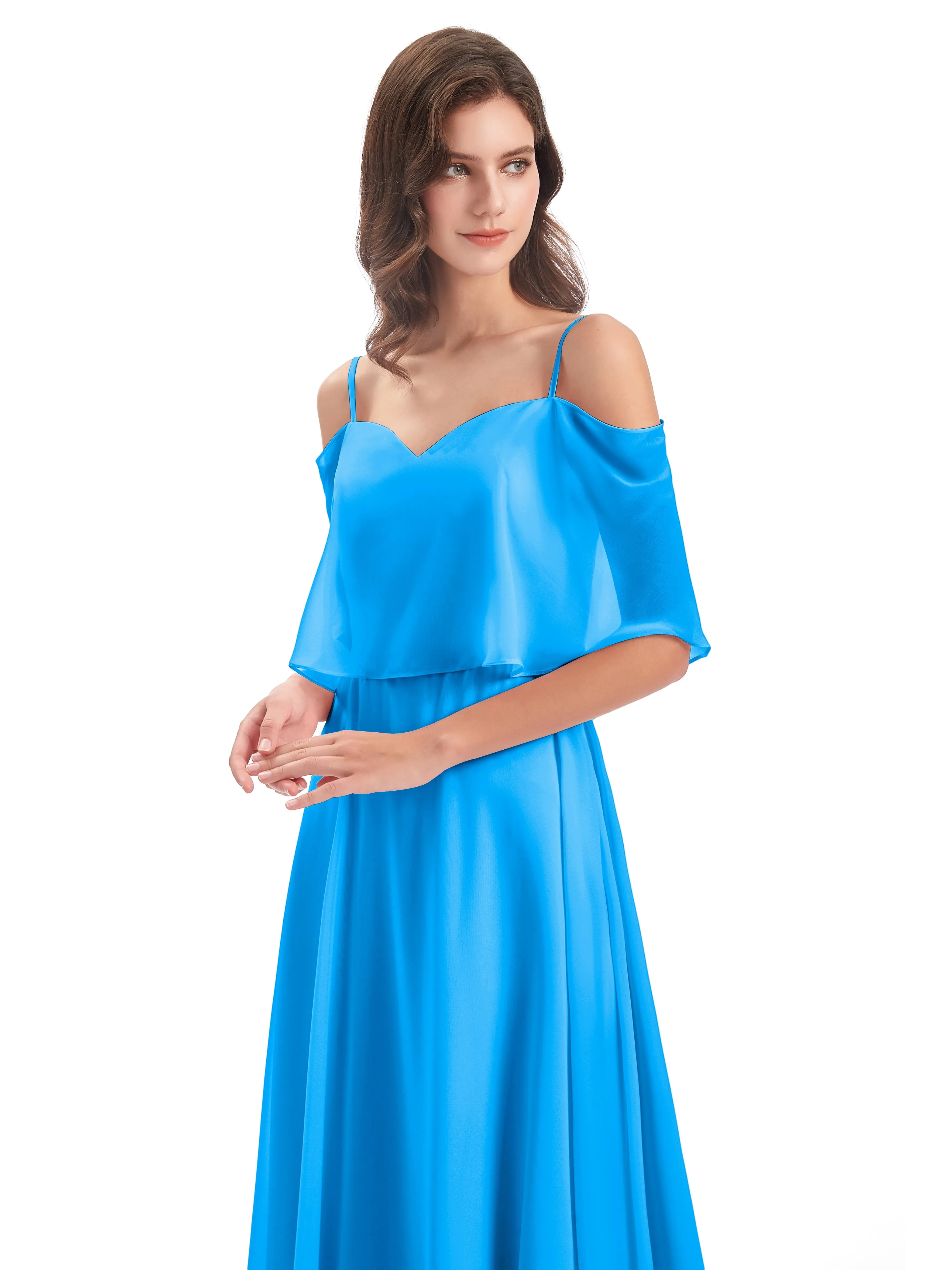 Olivia Inexpensive Chiffon Spaghetti Straps Bridesmaid Dresses