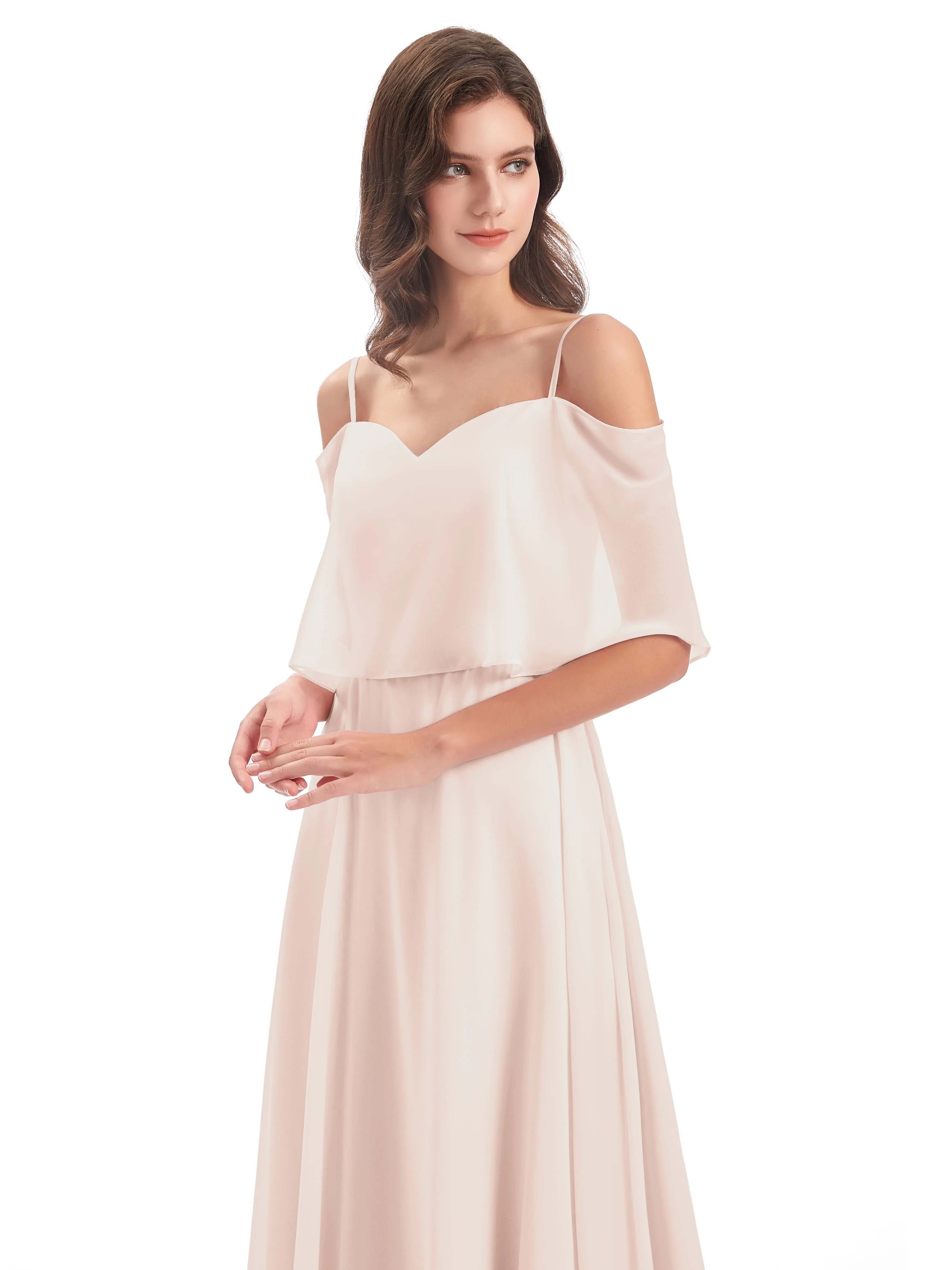 Olivia Inexpensive Chiffon Spaghetti Straps Bridesmaid Dresses