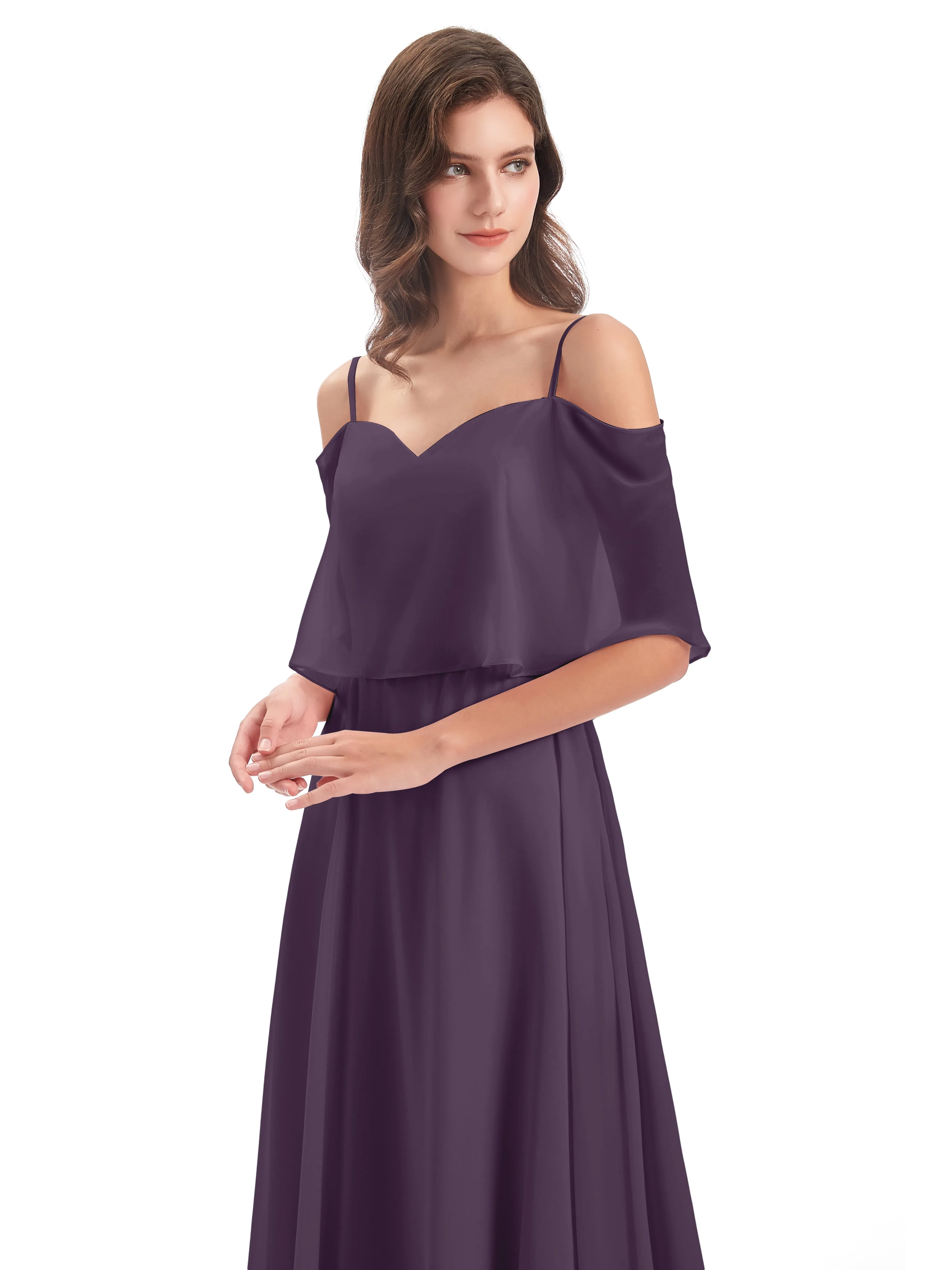 Olivia Inexpensive Chiffon Spaghetti Straps Bridesmaid Dresses