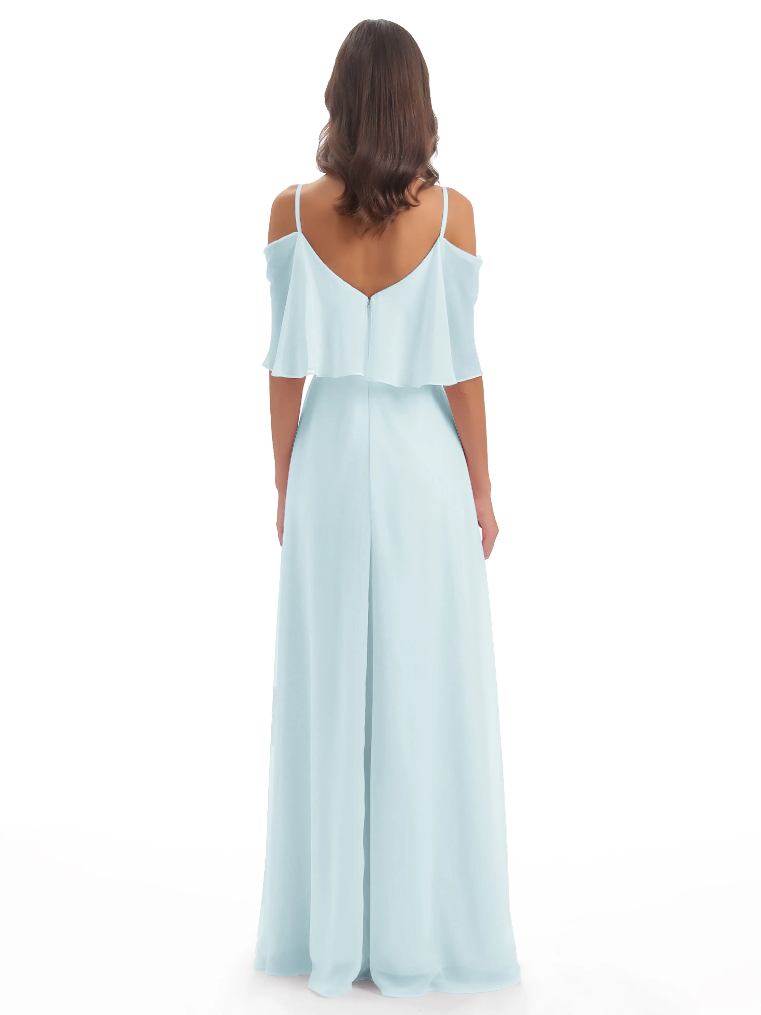 Olivia Inexpensive Chiffon Spaghetti Straps Bridesmaid Dresses