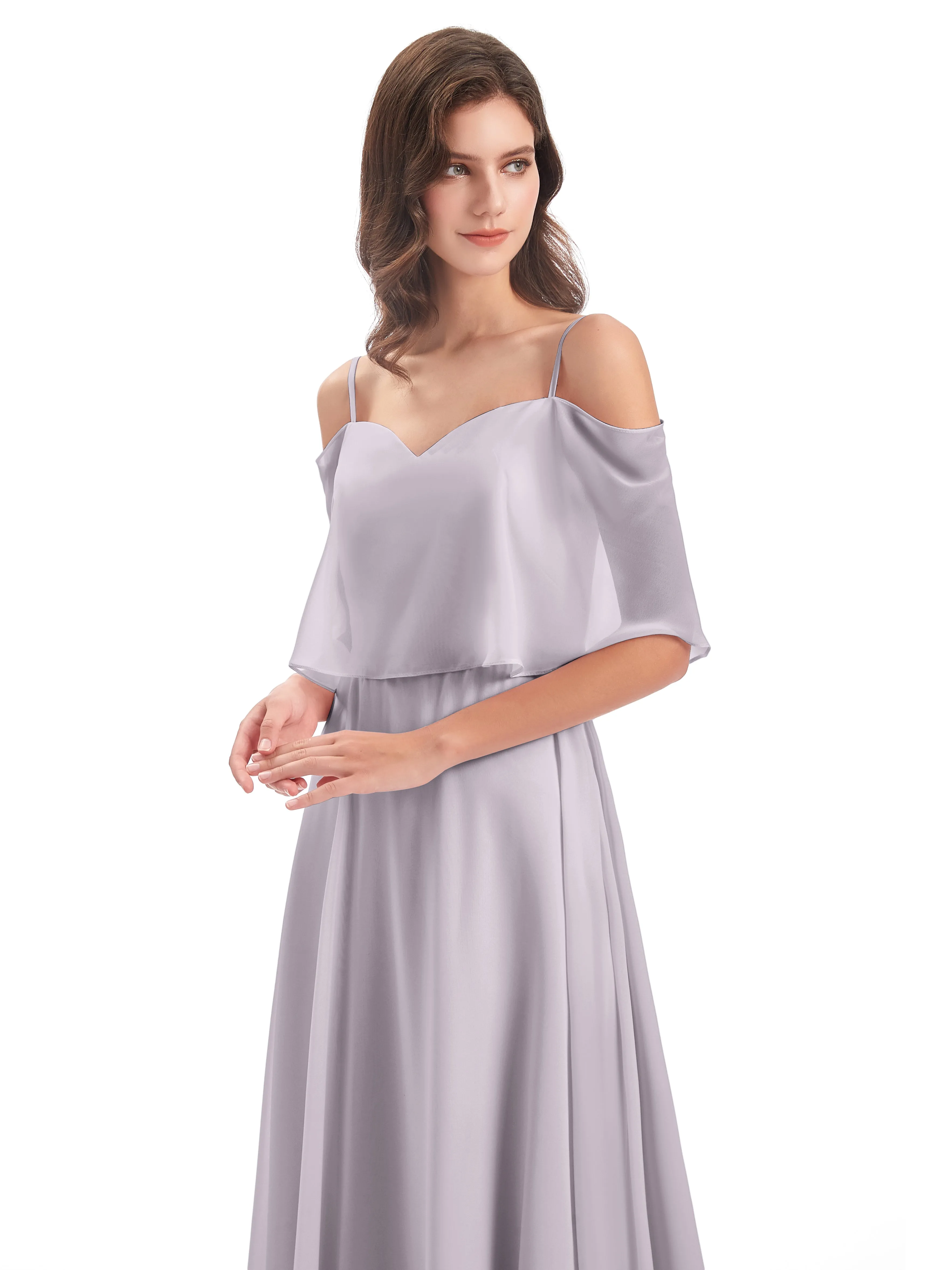 Olivia Inexpensive Chiffon Spaghetti Straps Bridesmaid Dresses